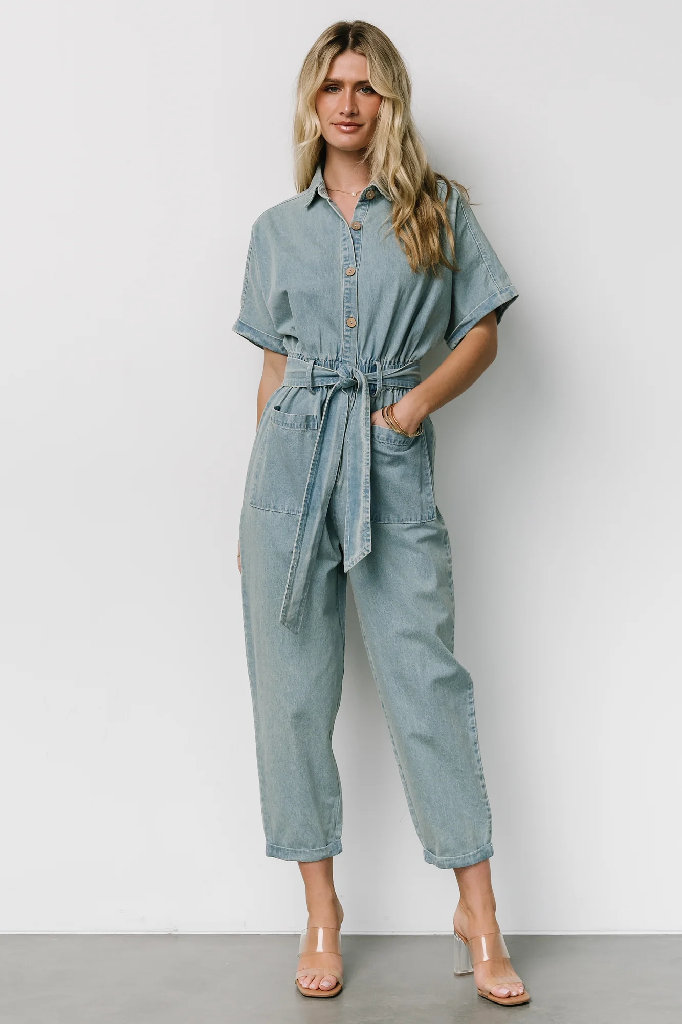 Mateo Button Up Jumpsuit | Denim