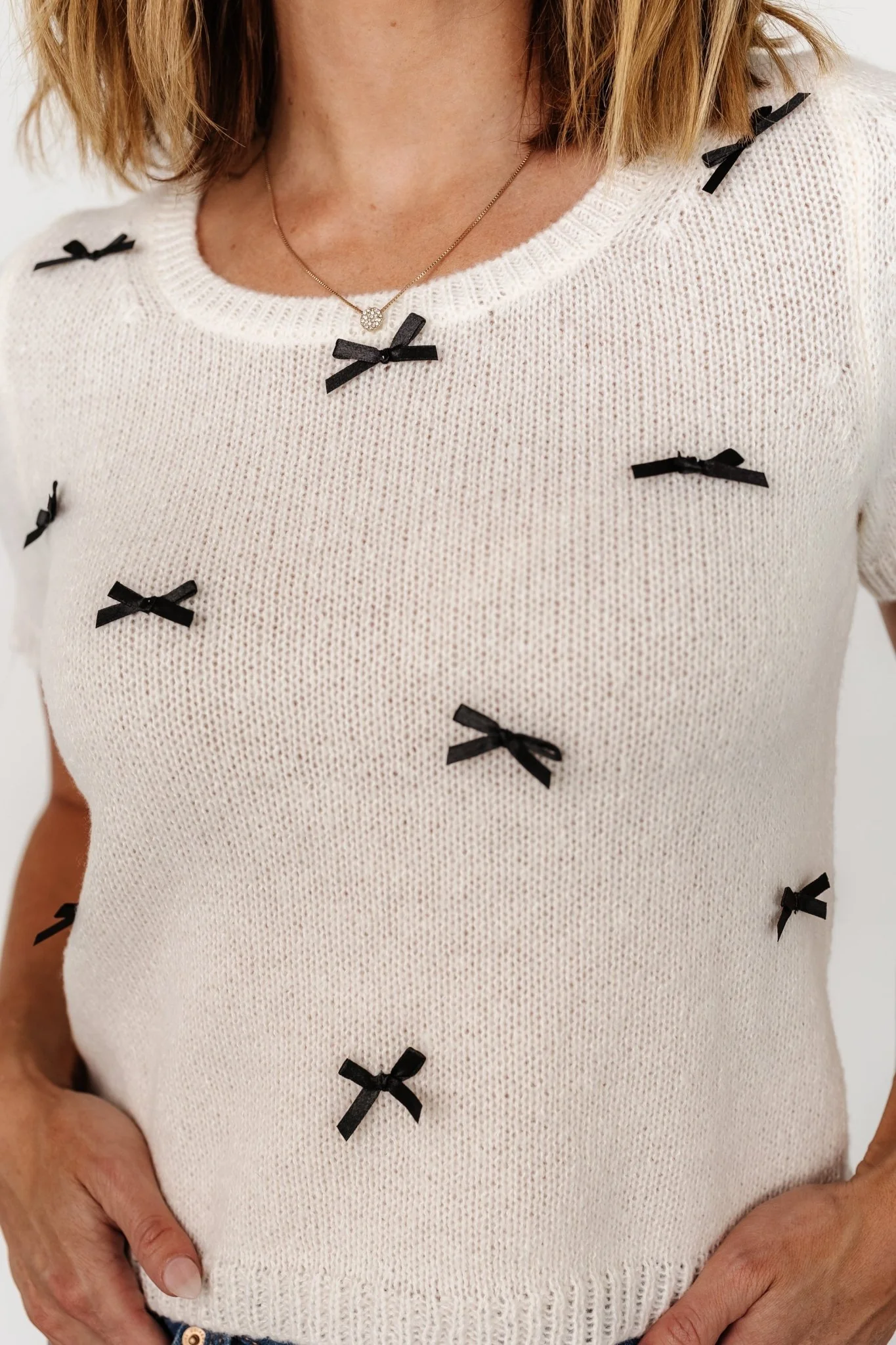 Chloe Bow Sweater | Cream