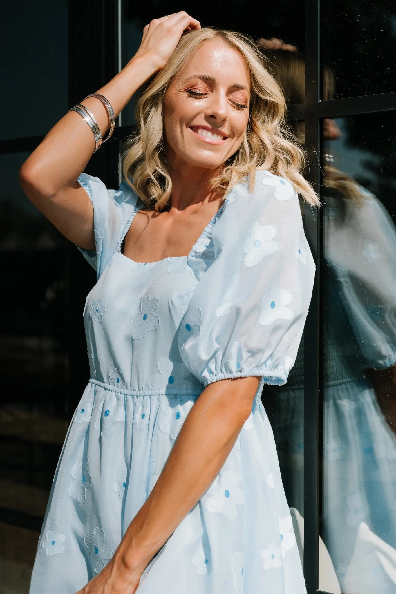 Daisy Short Dress | Blue Floral