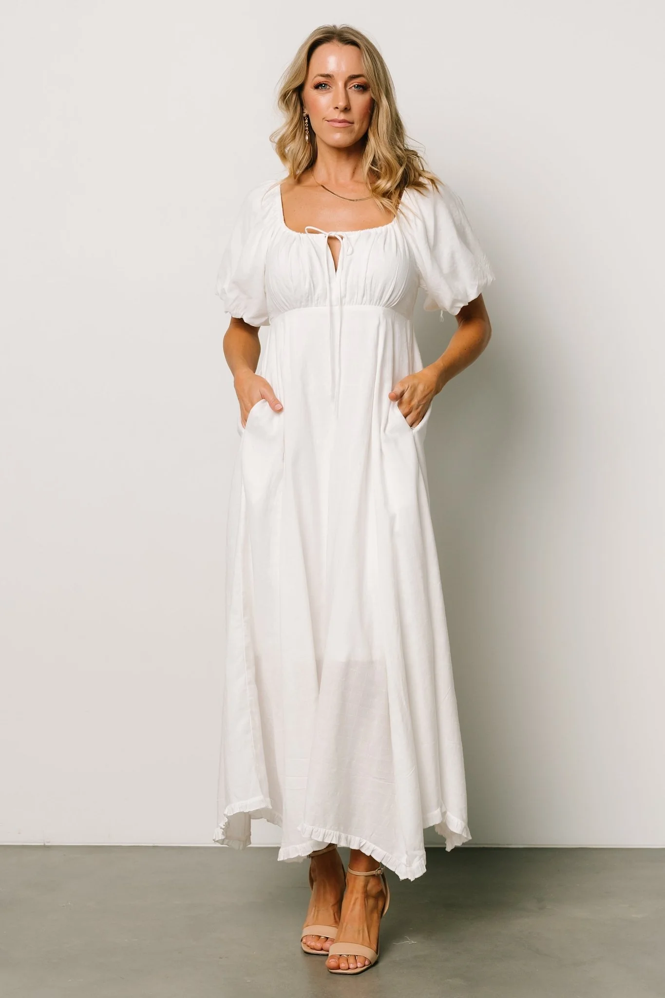 Meredee Puff Sleeve Dress | Off White