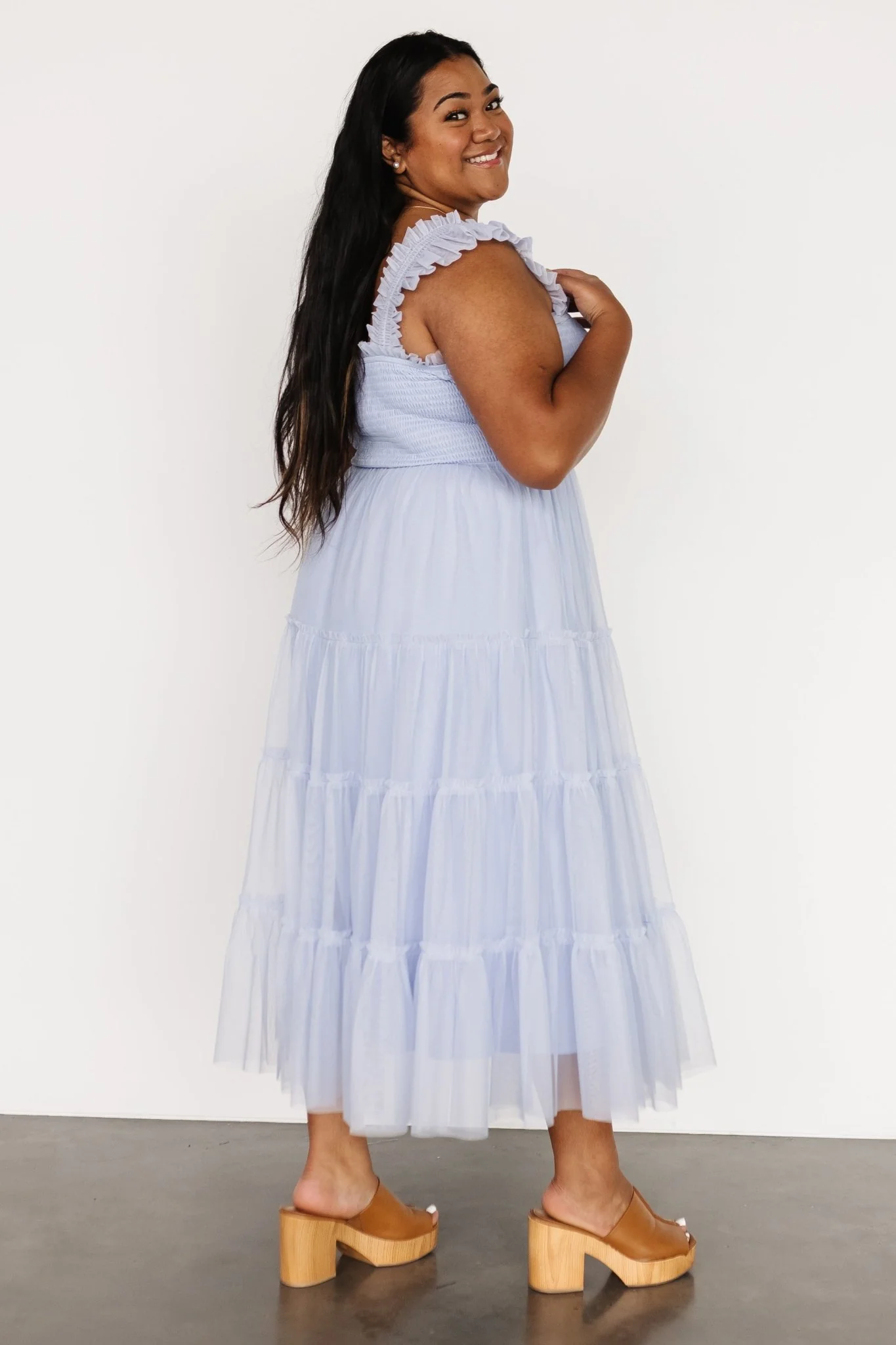 Emma Smocked Tulle Dress | Light Blue