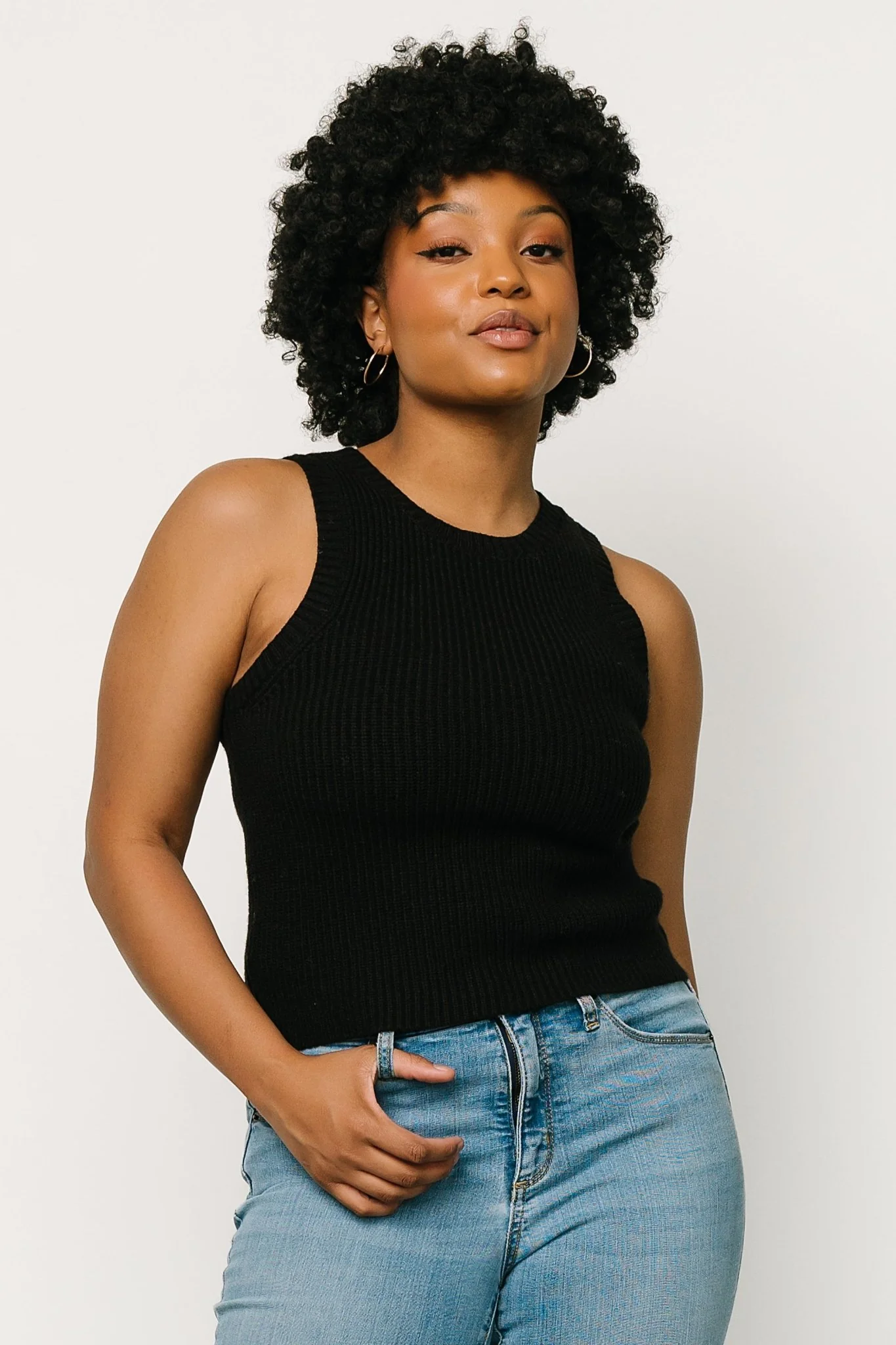 Cruz Knit Tank Top | Black