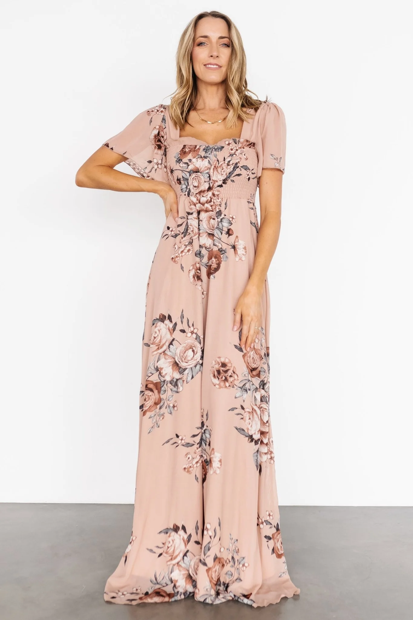 Fleur Maxi Dress | Nude Floral