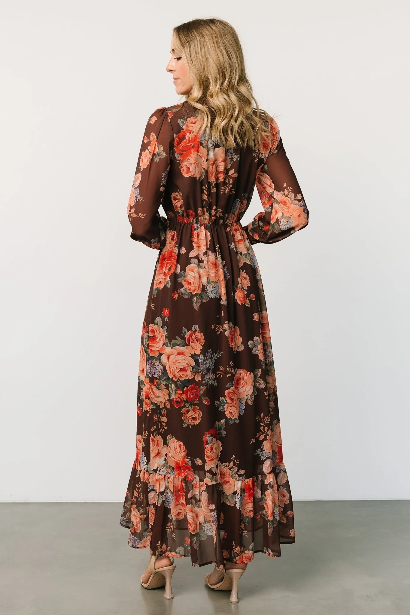 Luciana Maxi Dress | Brown Floral