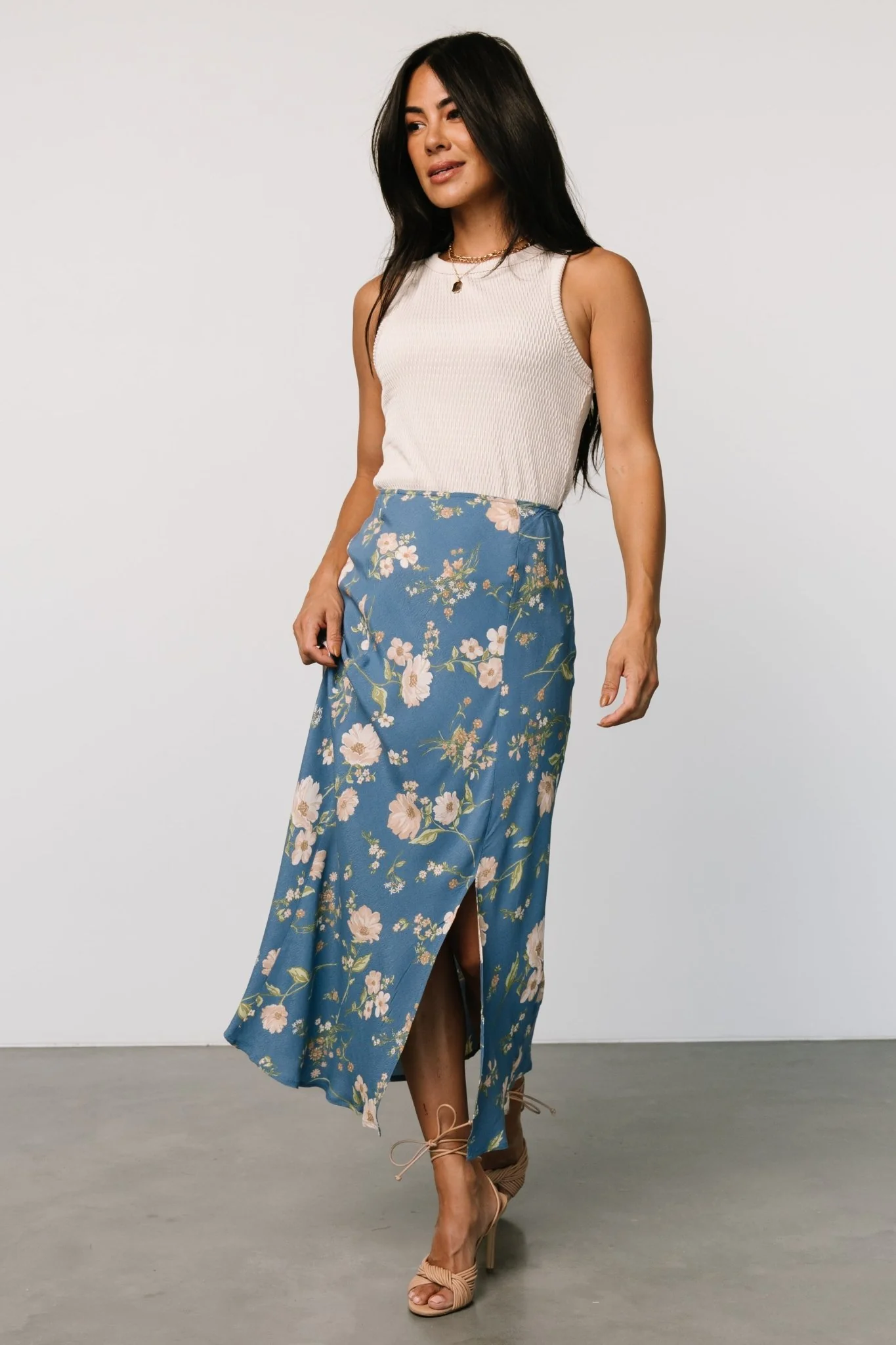 Fairchild Skirt | Dusty Blue Floral