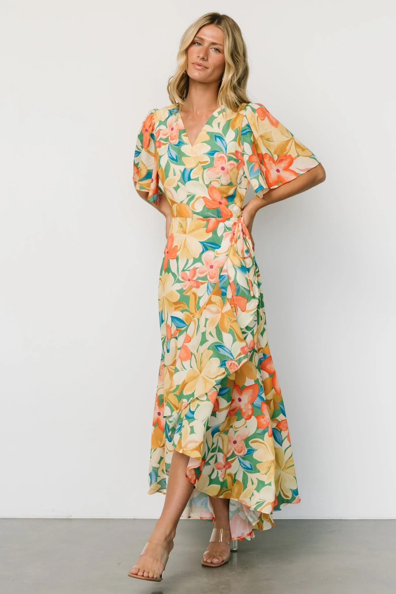 Adrianna Wrap Maxi Dress | Multi Floral