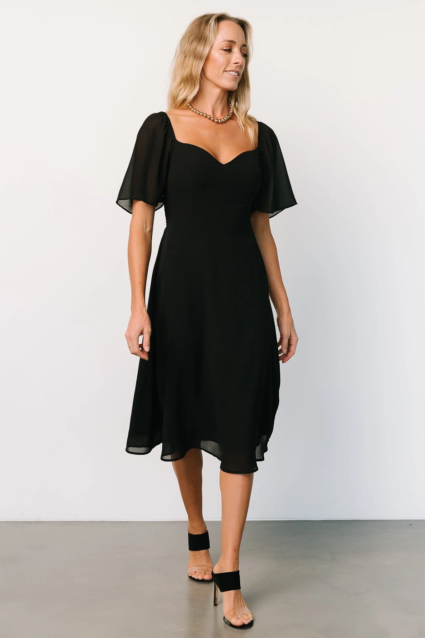 Colette Sweetheart Midi Dress | Black