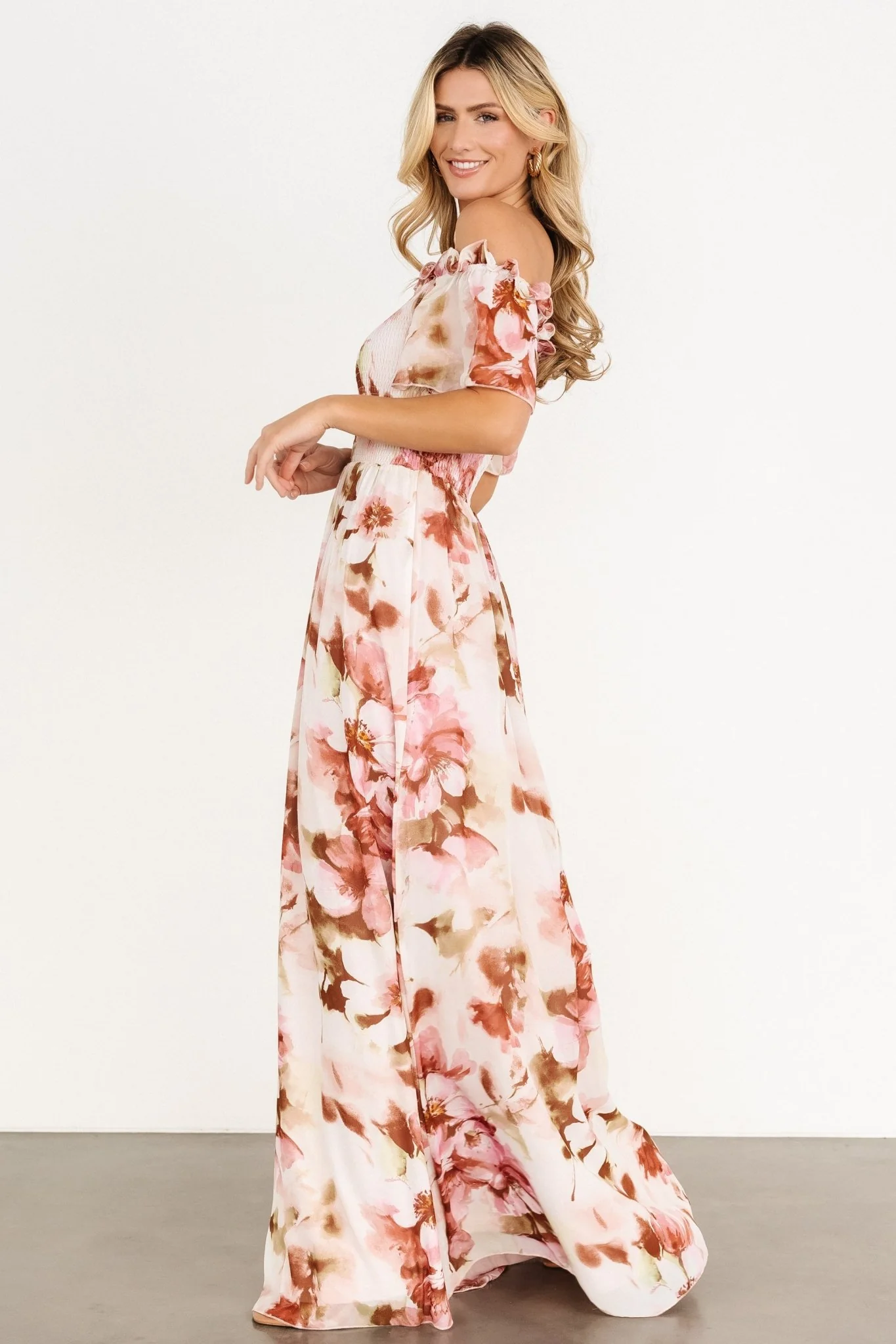Elina Maxi Dress | Mauve Multi Floral