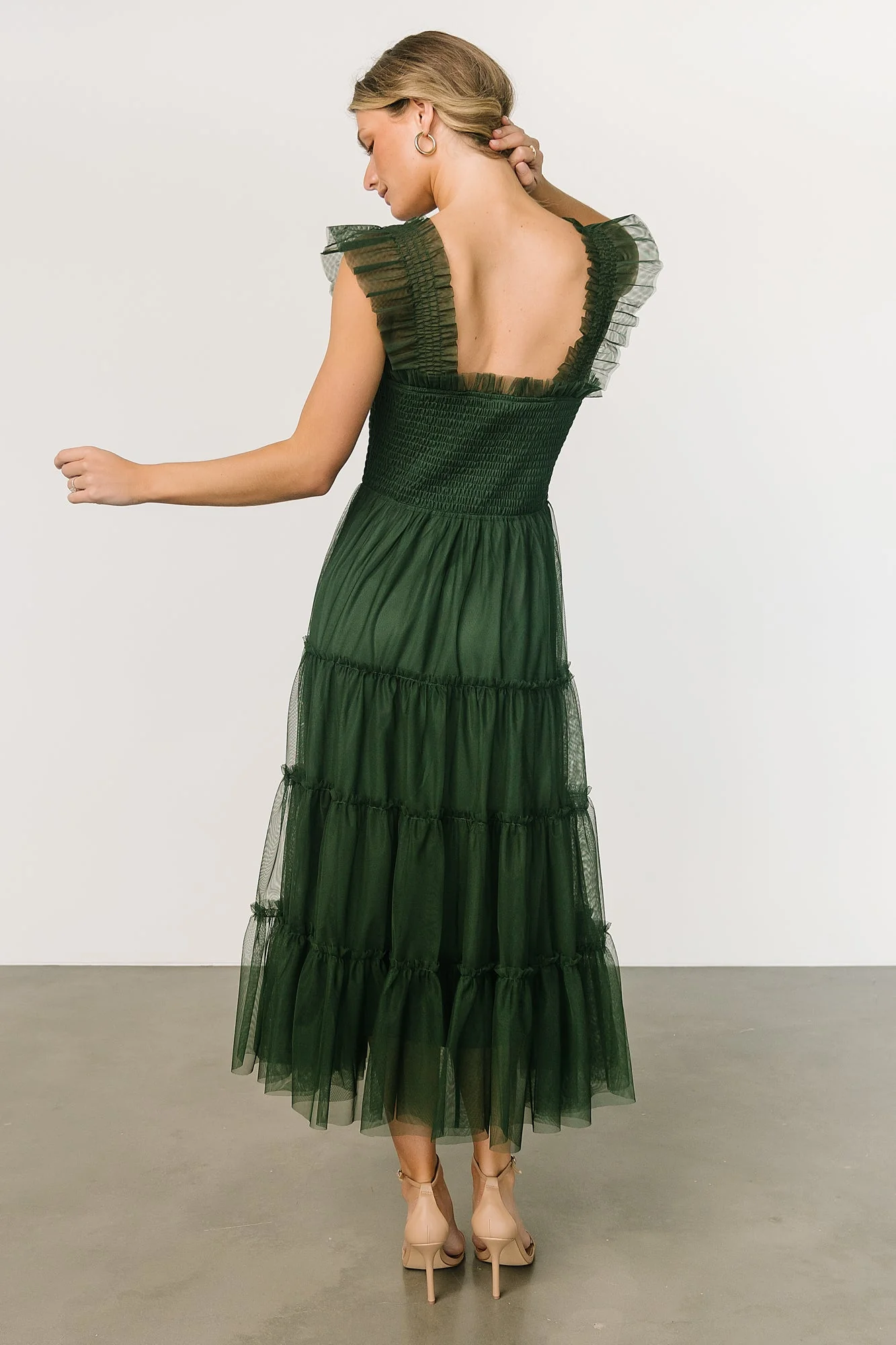 Emma Smocked Tulle Dress | Green