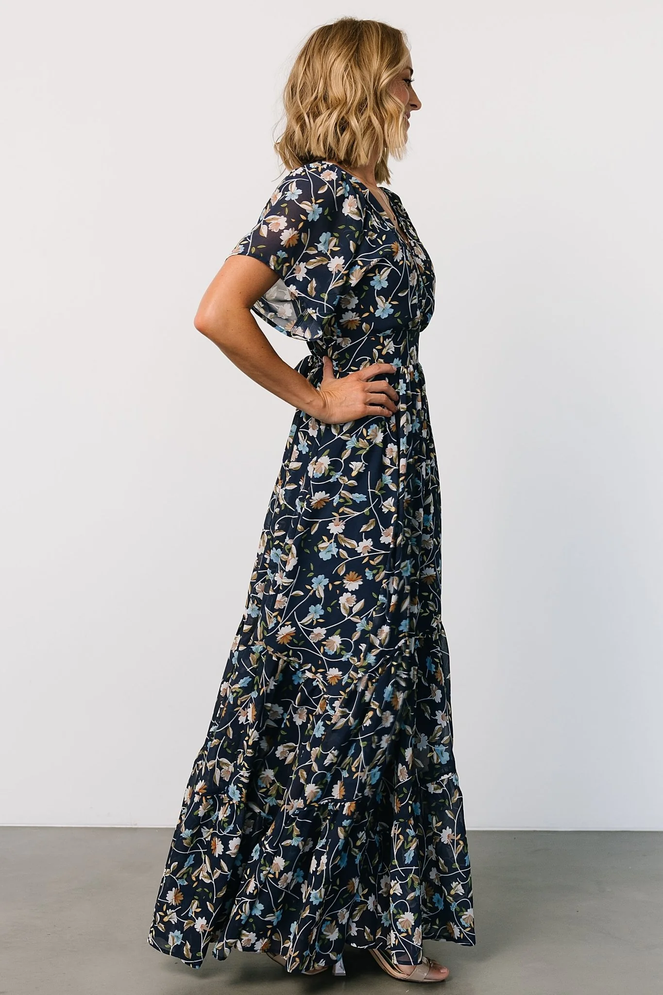 Katherine Maxi Dress | Dark Blue Floral