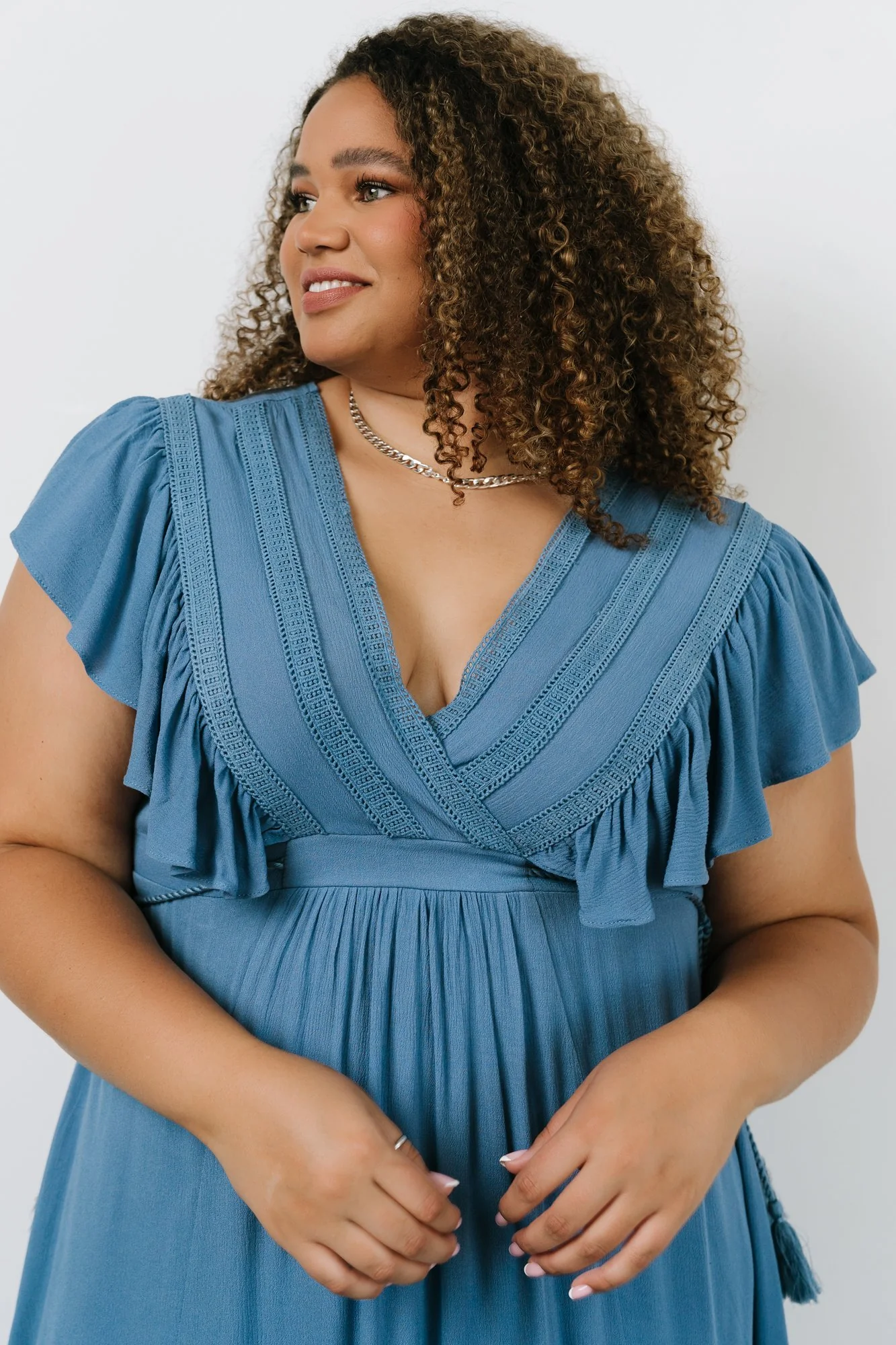 Jennifer Deep V Maxi Dress | Blue