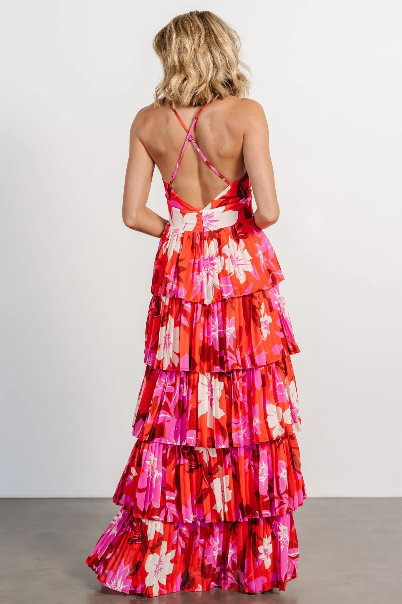 Capriana Tiered Maxi Dress | Red Multi