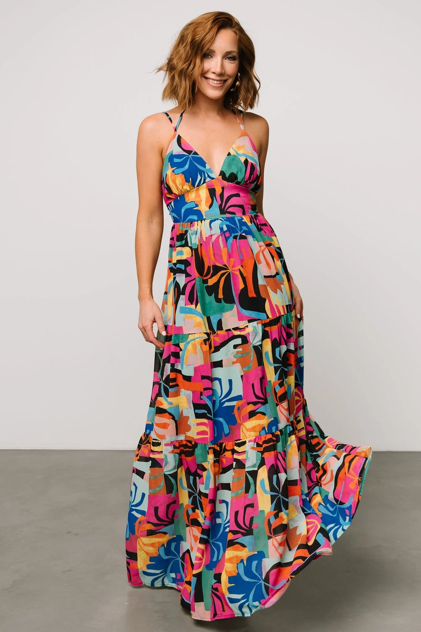 Crystal Maxi Dress | Black Multi Print