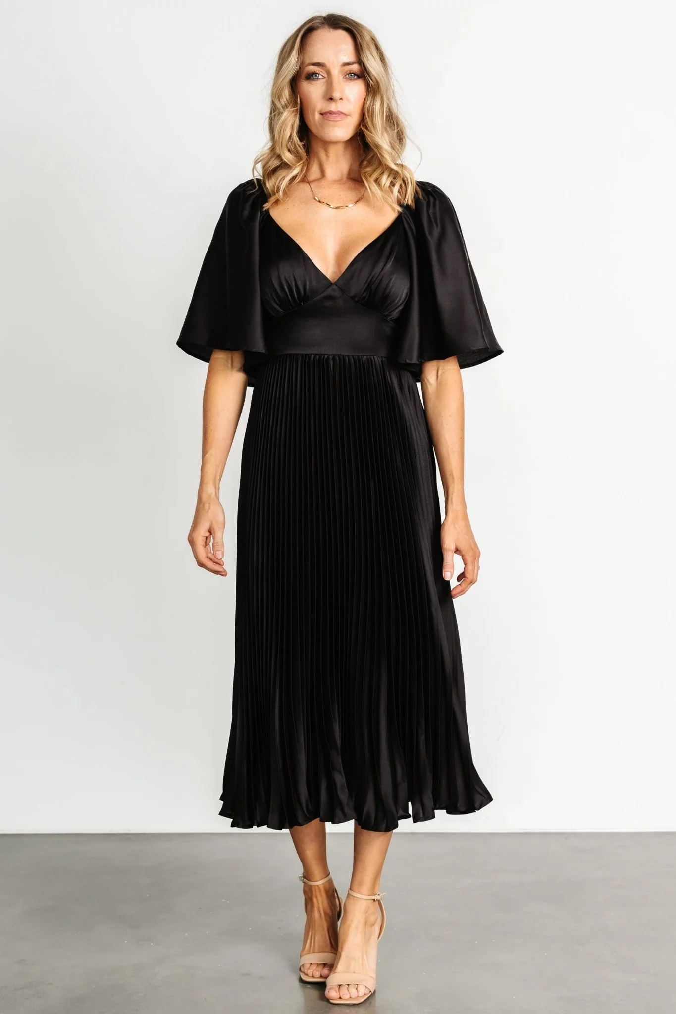 Aubree Pleated Dress | Black
