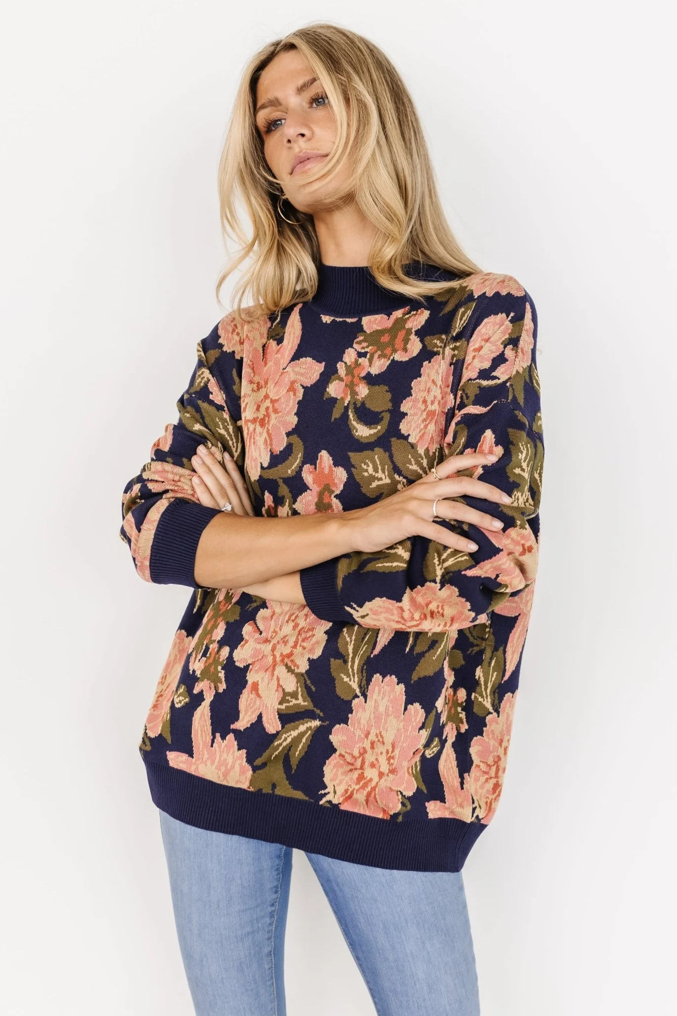 Polly Sweater | Navy Multi Floral