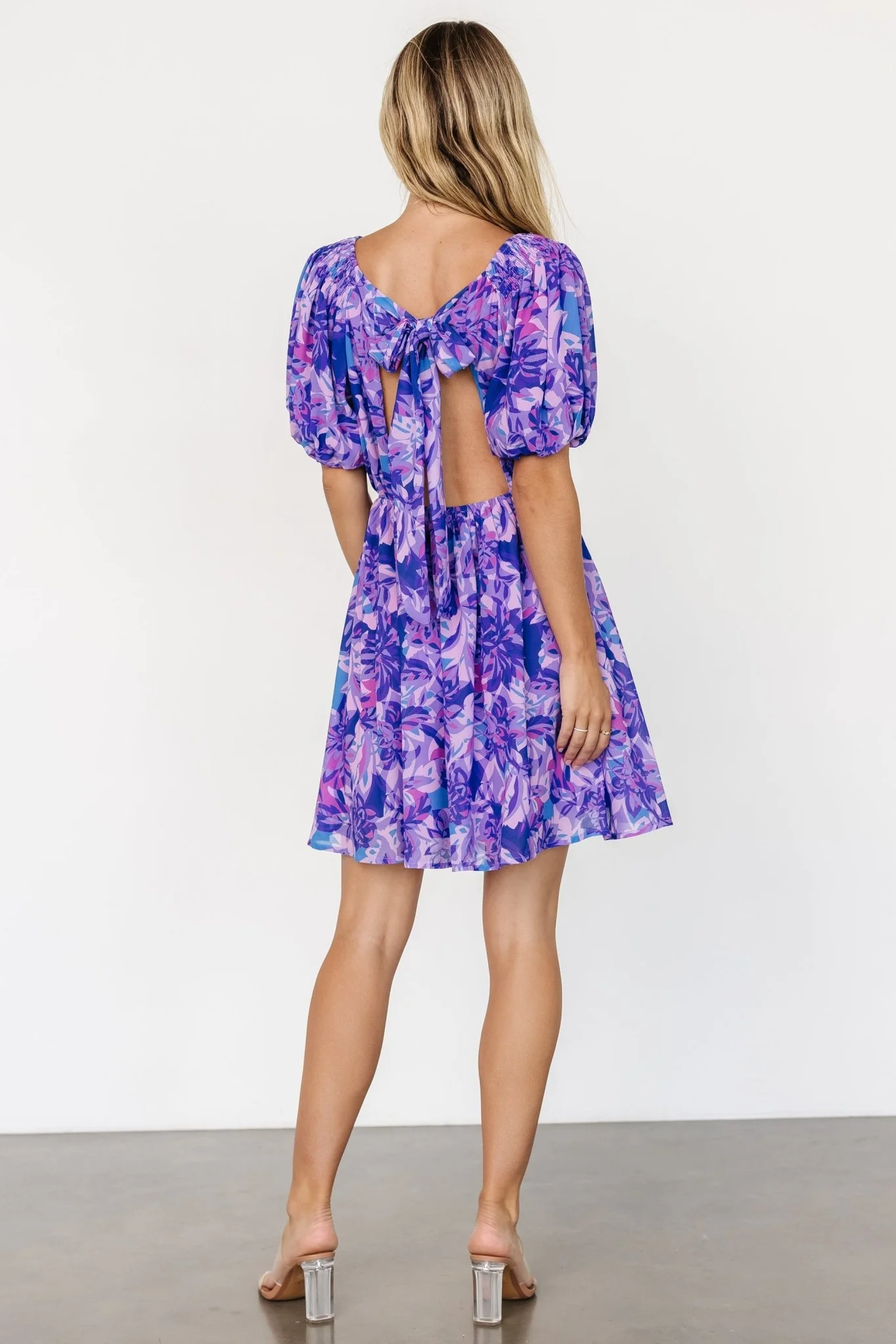 Luna Back Tie Mini Dress | Purple Multi