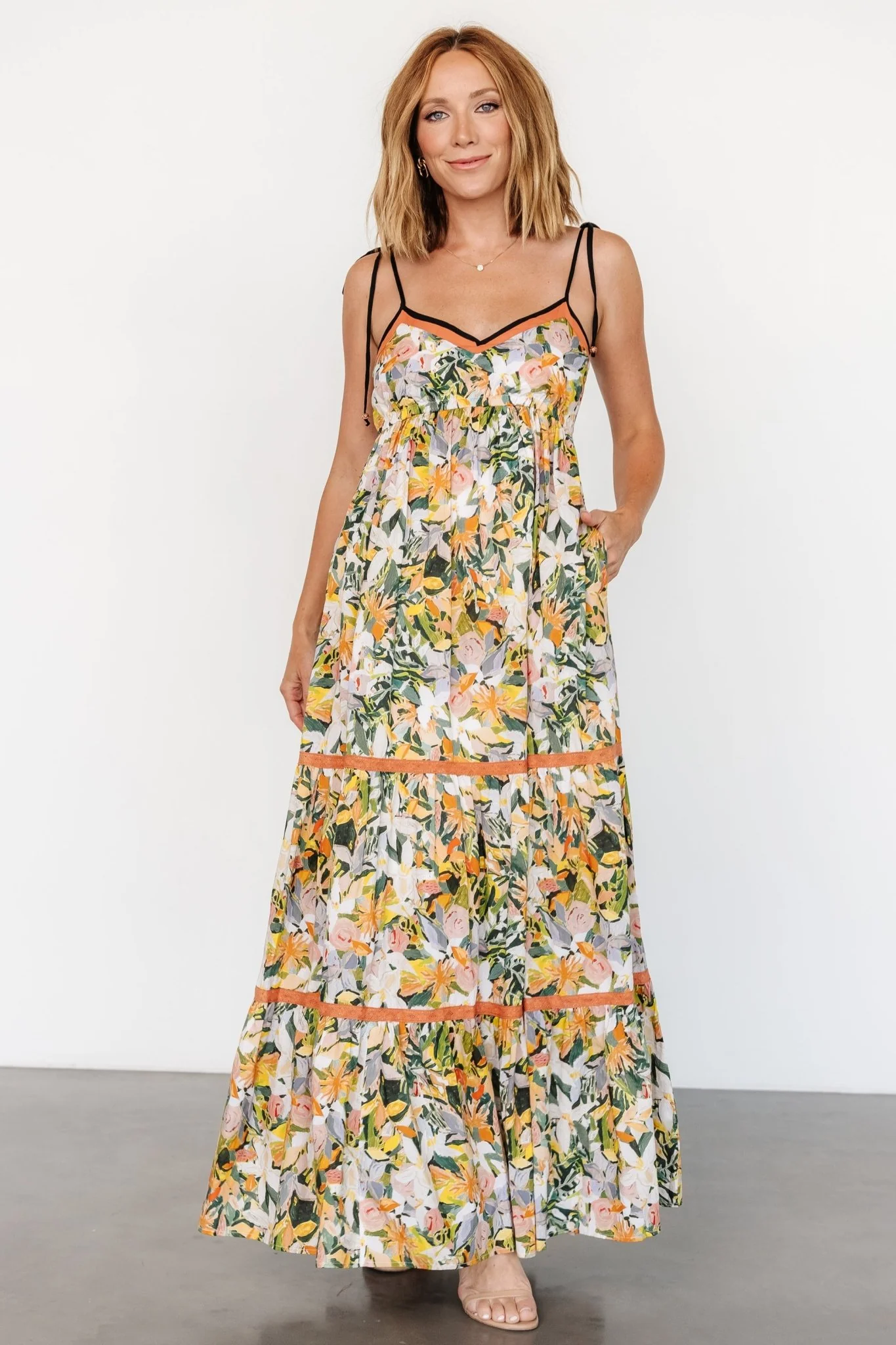 Pierrette Maxi Dress | Tangerine Multi