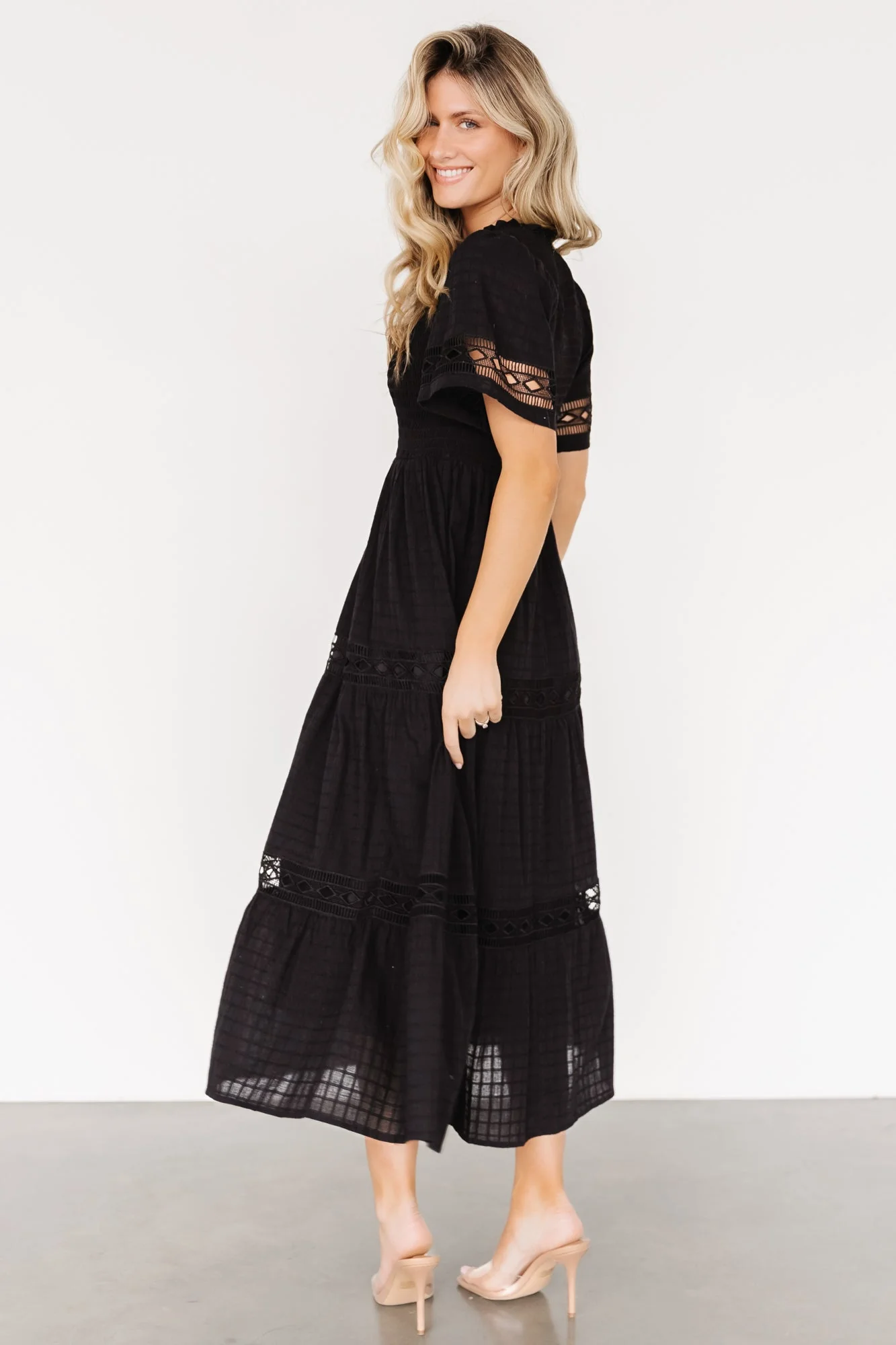 Loveland Geo Lace Maxi Dress | Black