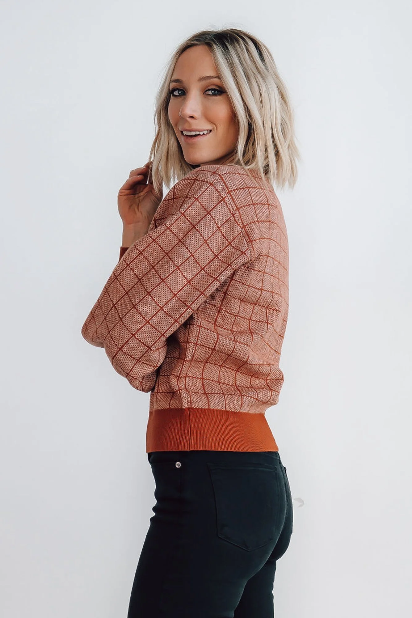 Ryland Bubble Sleeve Sweater | Rust