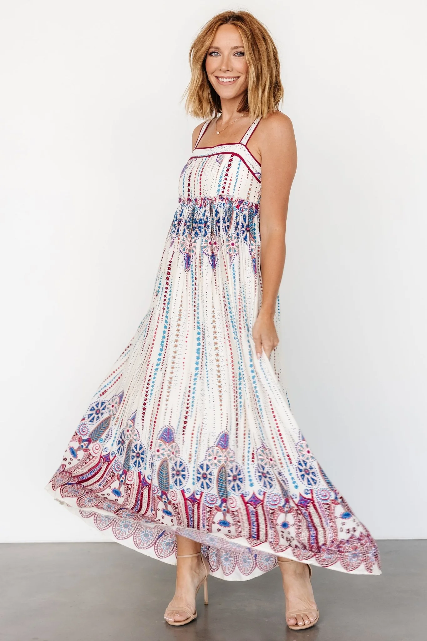 Ivania Tank Maxi Dress | Cream Multi