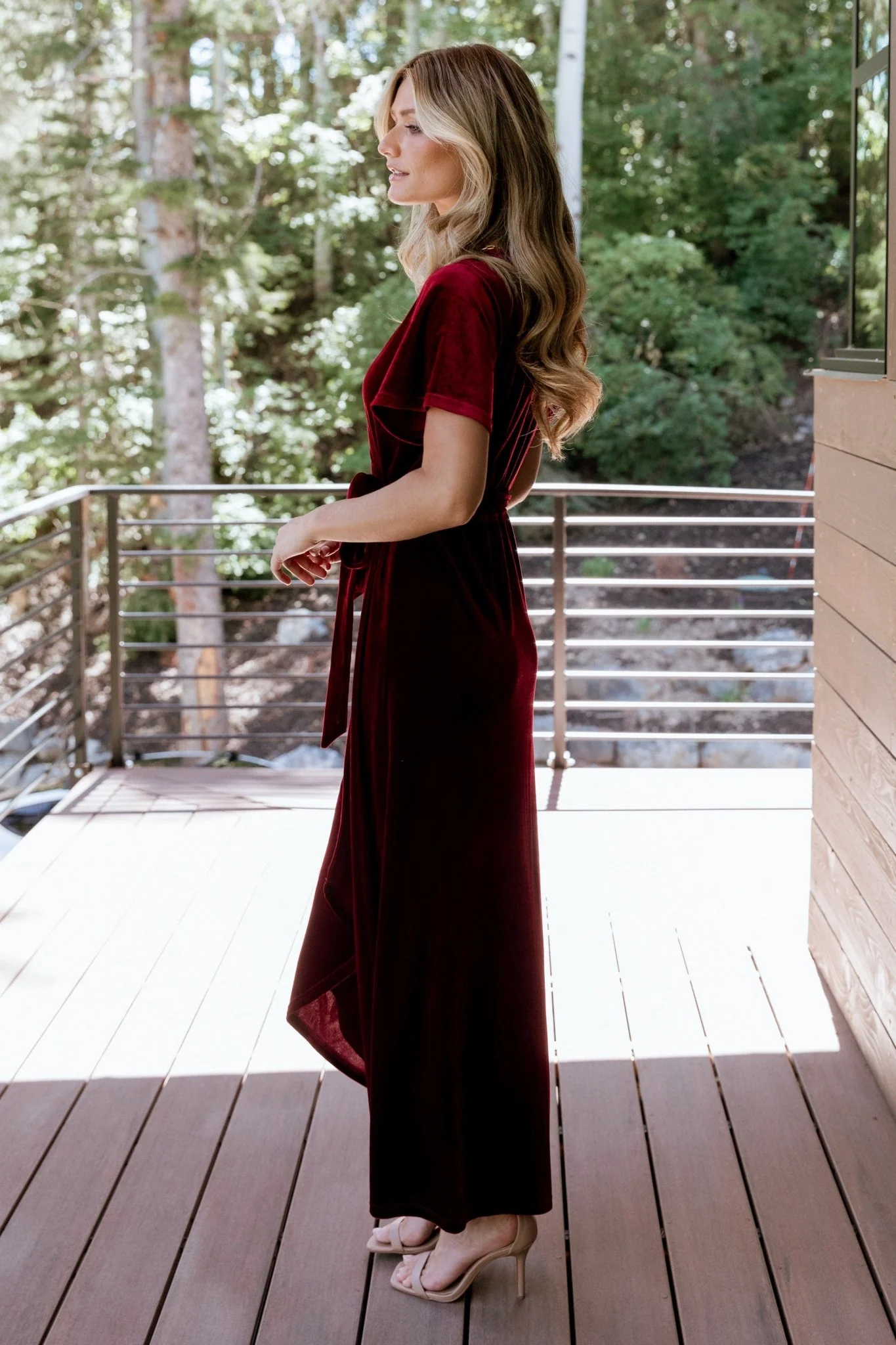 Nadine Velvet Midi Dress | Merlot