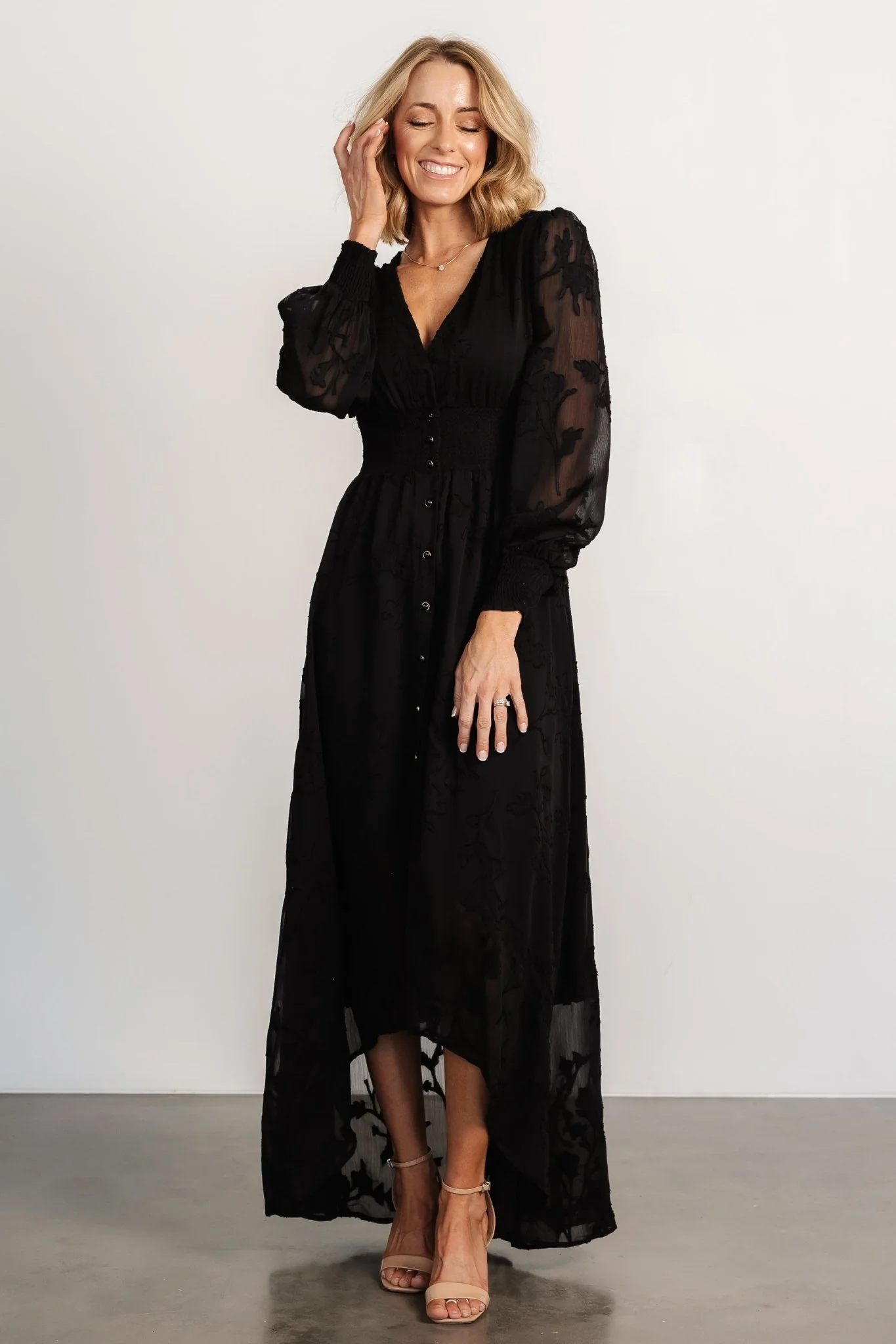Mayfair High Low Maxi Dress | Black