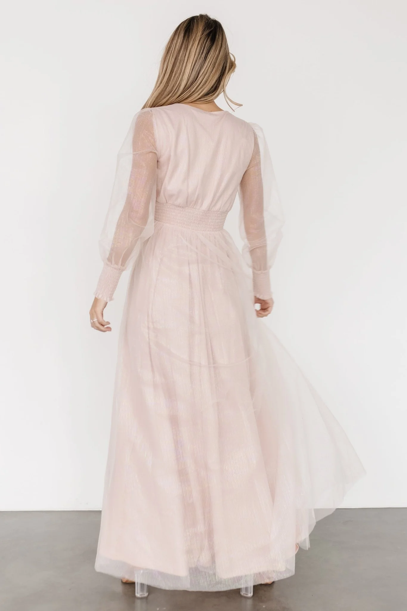 Layla Tulle Maxi Dress | Shimmer Pink