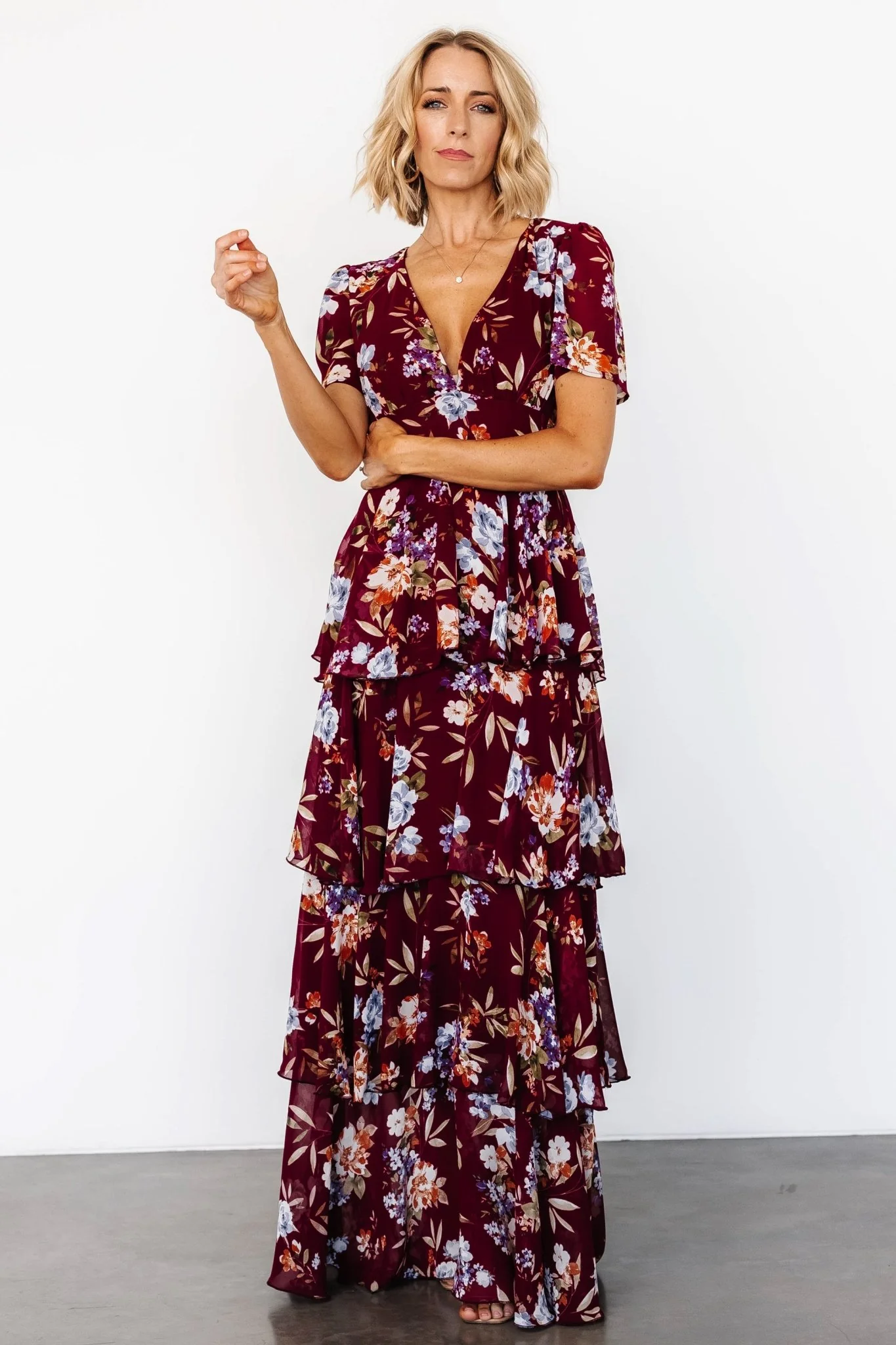 Montaigne Ruffle Maxi Dress | Mulberry Floral