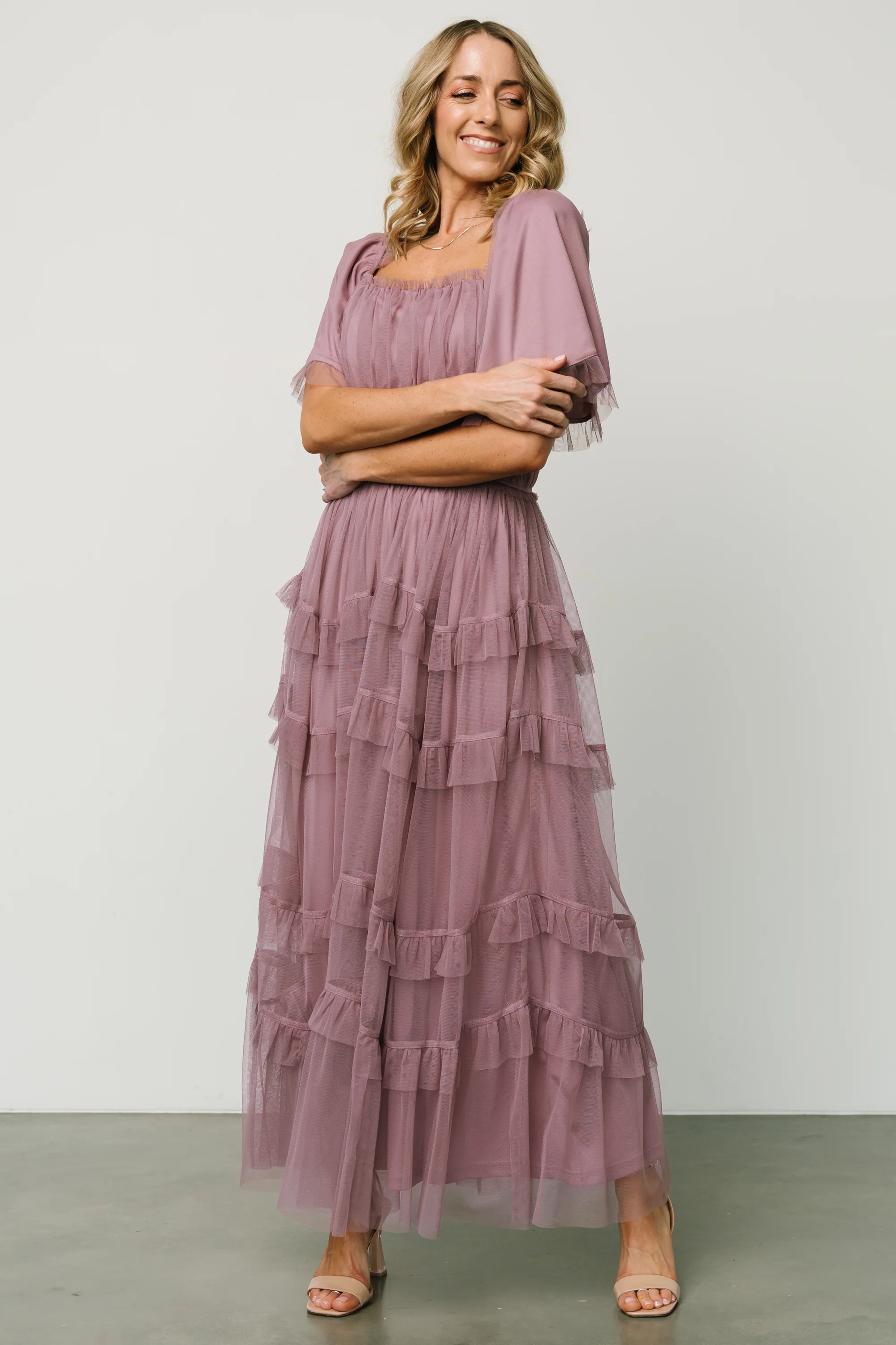 Magdalena Tulle Maxi Dress | Dusty Orchid