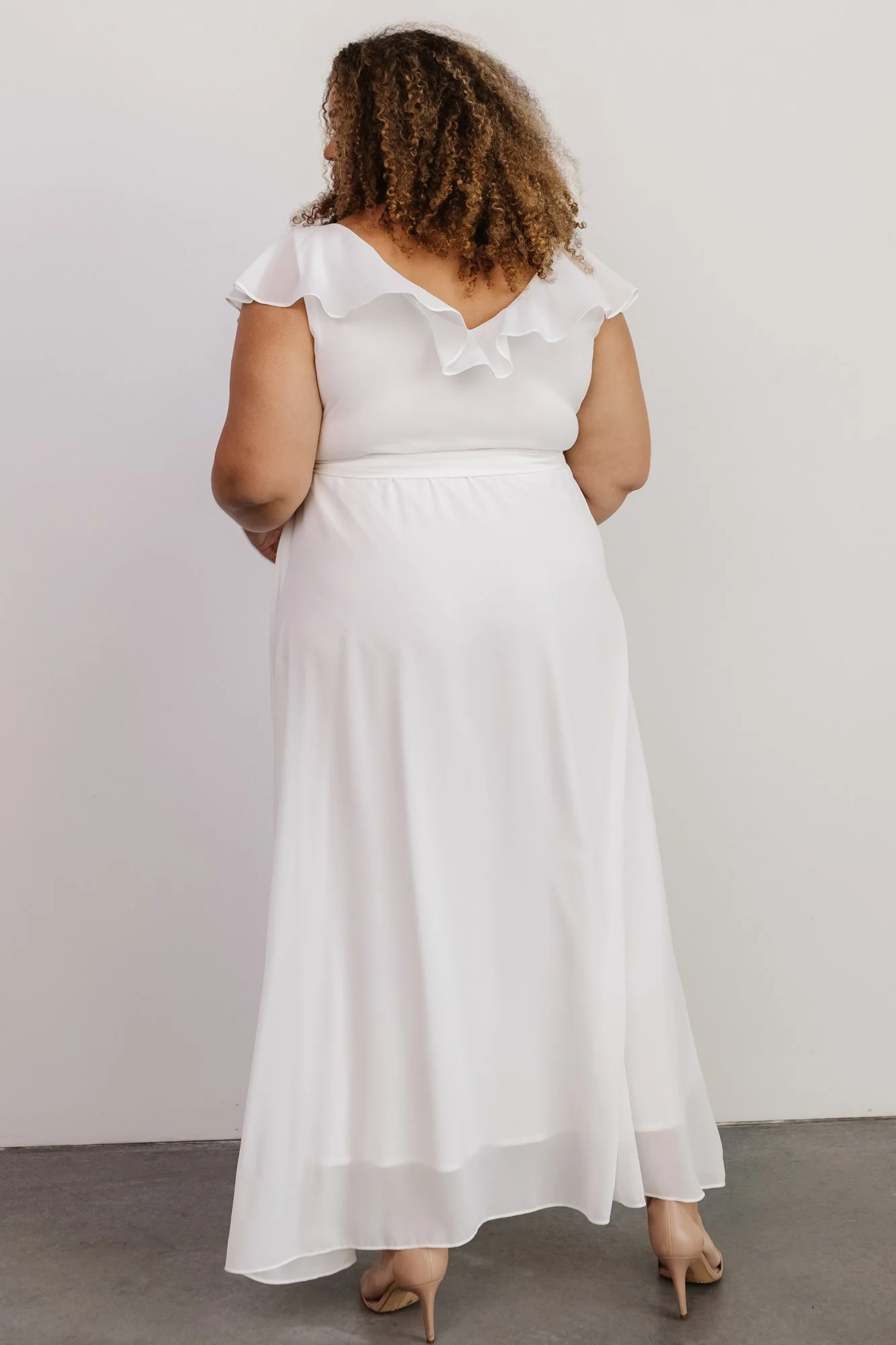 Katya Ruffle Maxi Dress | White