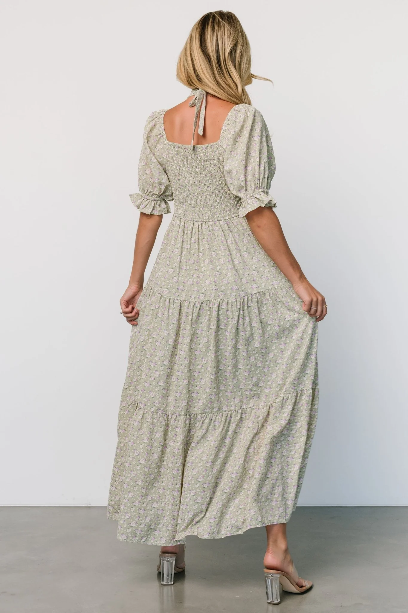 Bonnie Rosette Maxi Dress | Sage Multi