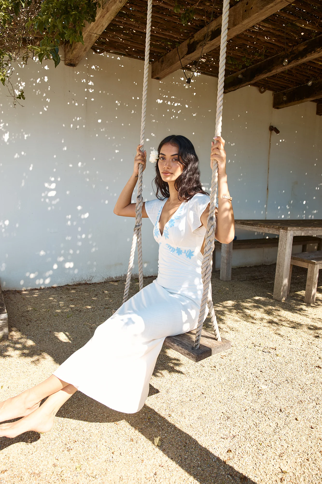 Sweetest Dreams Linen Maxi Dress White