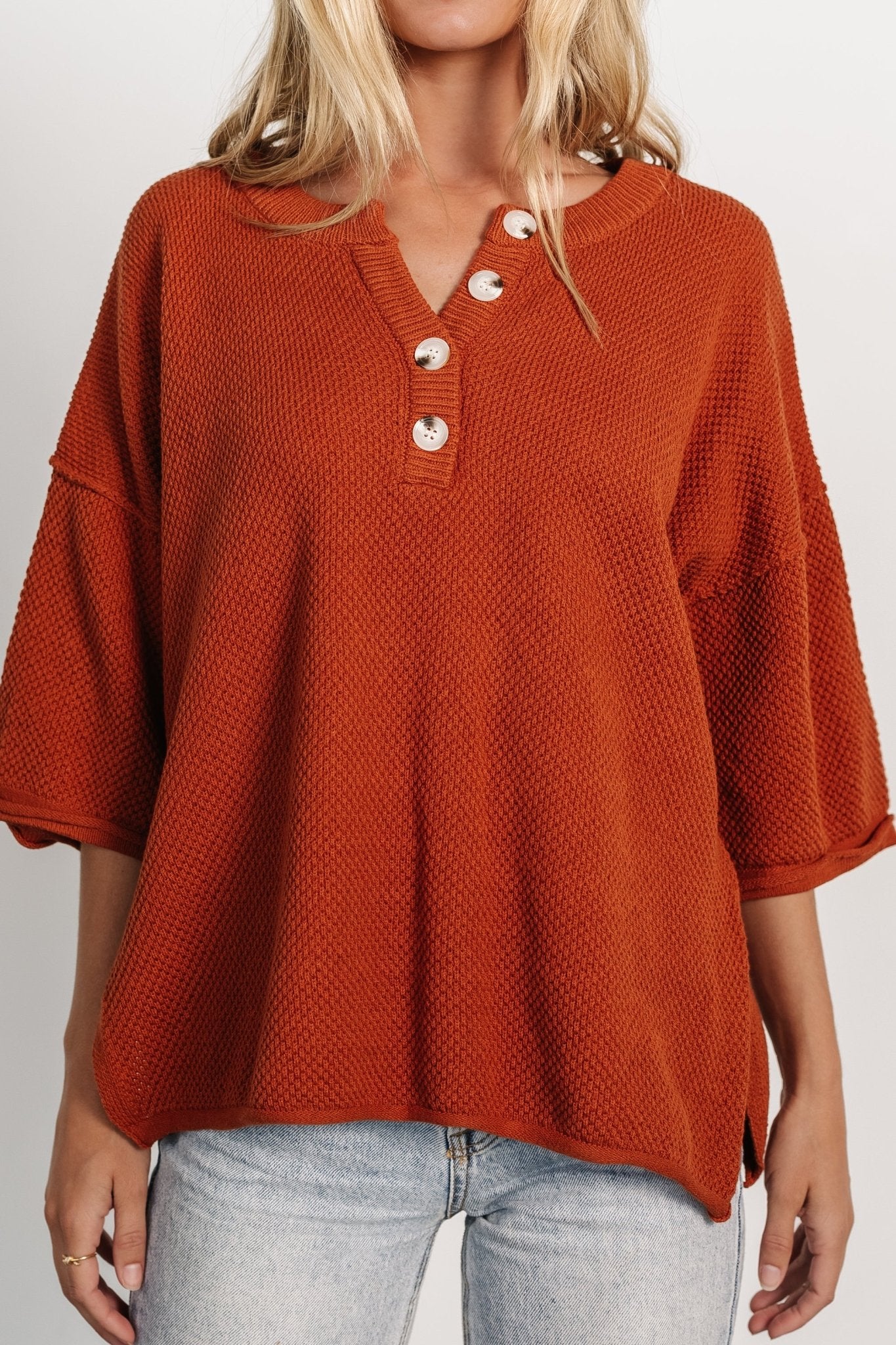 Maddock Knit Top | Rust