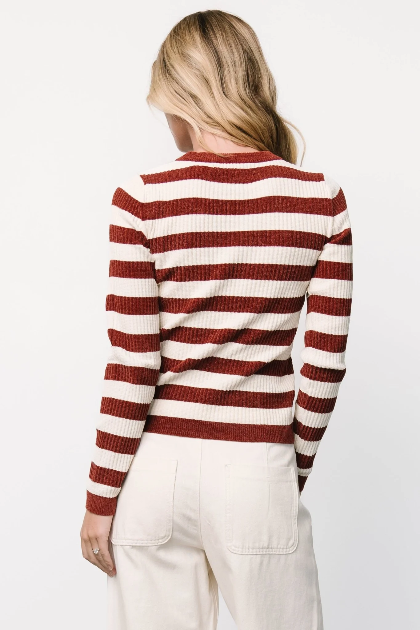 Milwaukee Striped Sweater | Burgundy + Ivory