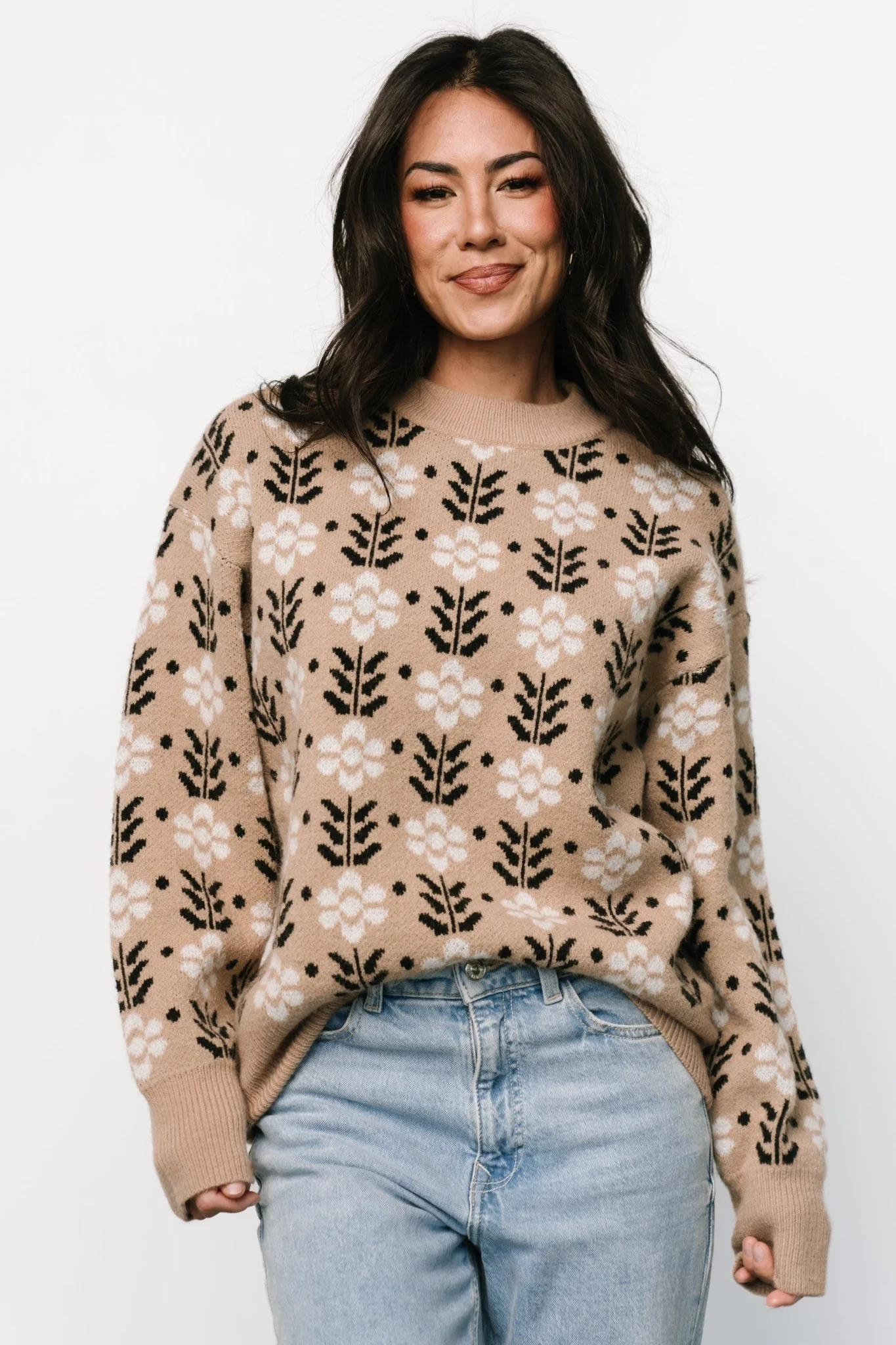 Norris Sweater | Tan Multi Floral