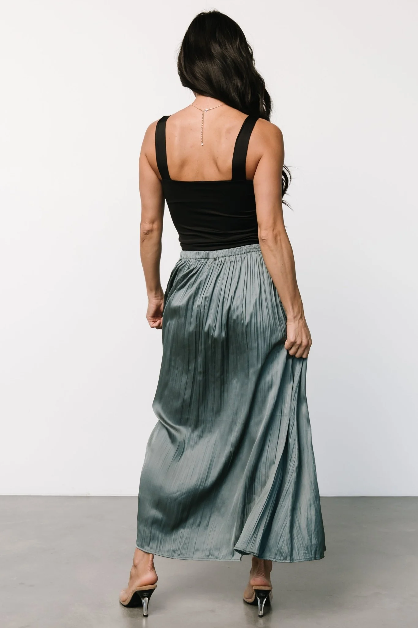 Baker Satin Skirt | Eucalyptus