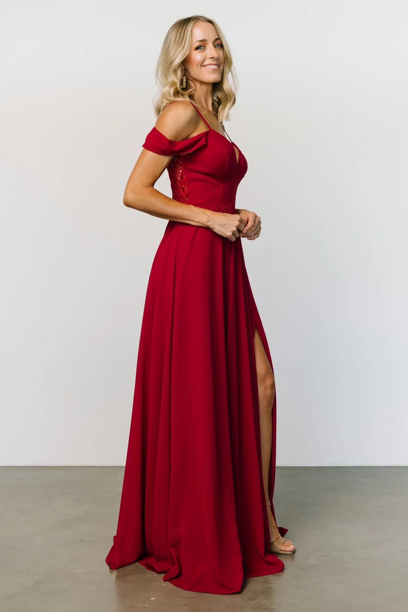 Bianca Lace Maxi Dress | Crimson