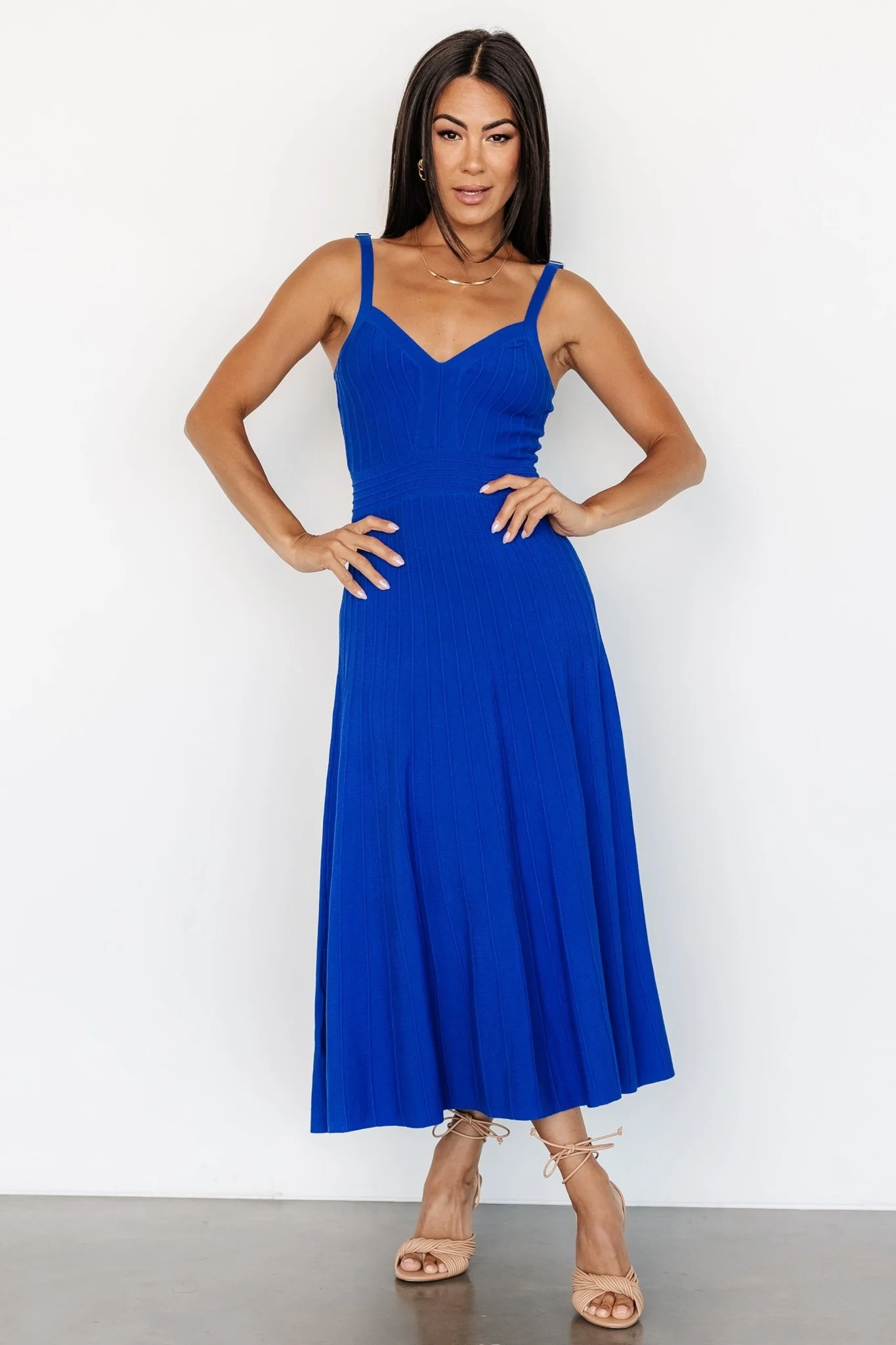 Tanya Knit Midi Dress | Cobalt