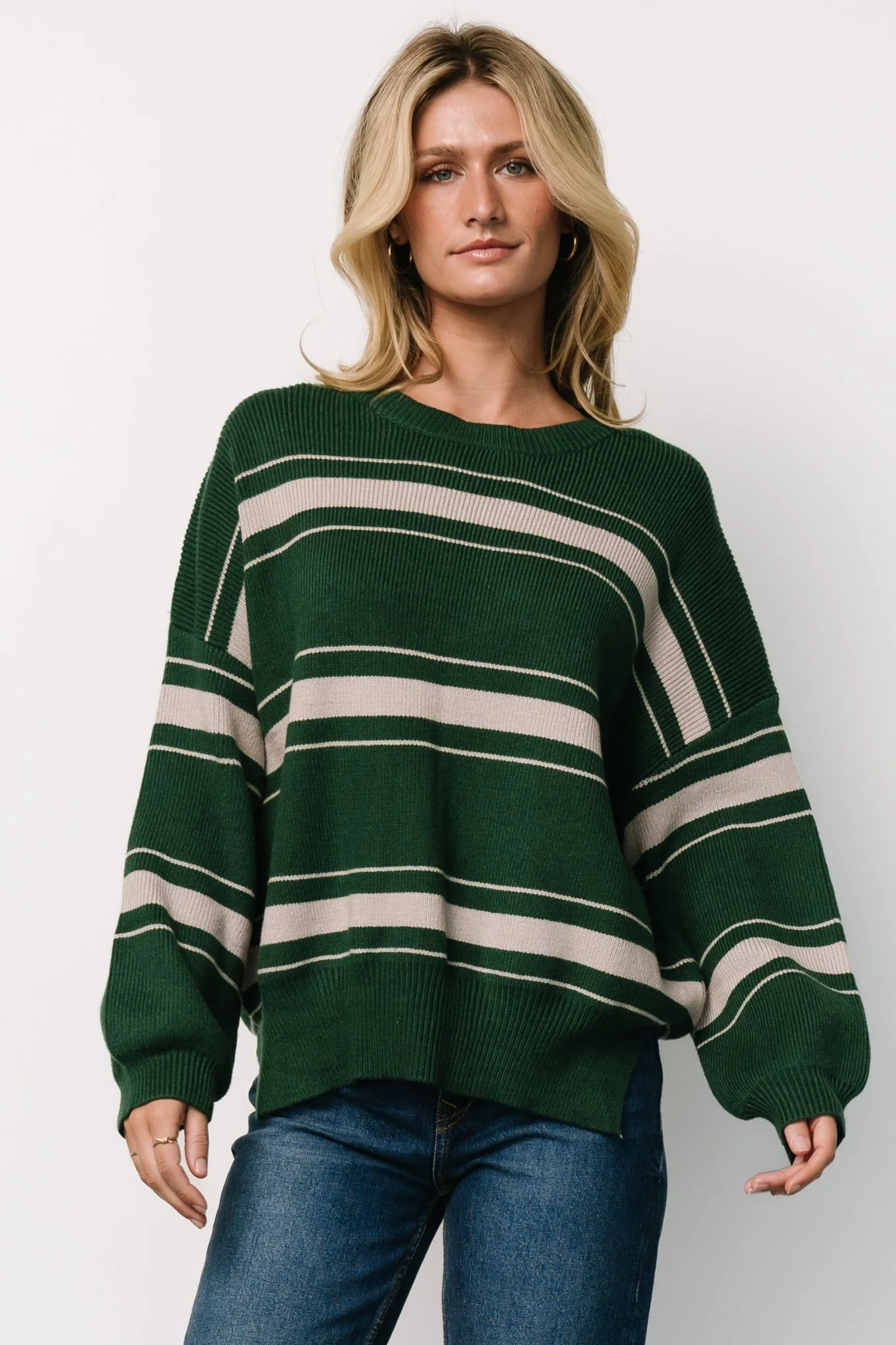 Charlie Striped Sweater | Dark Green