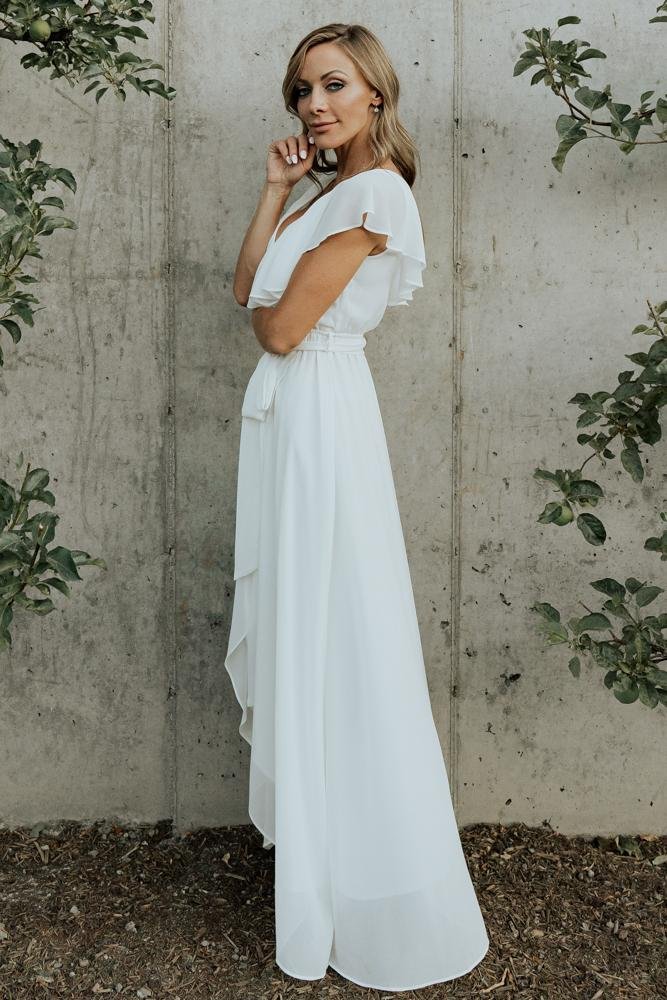Katya Ruffle Maxi Dress | White