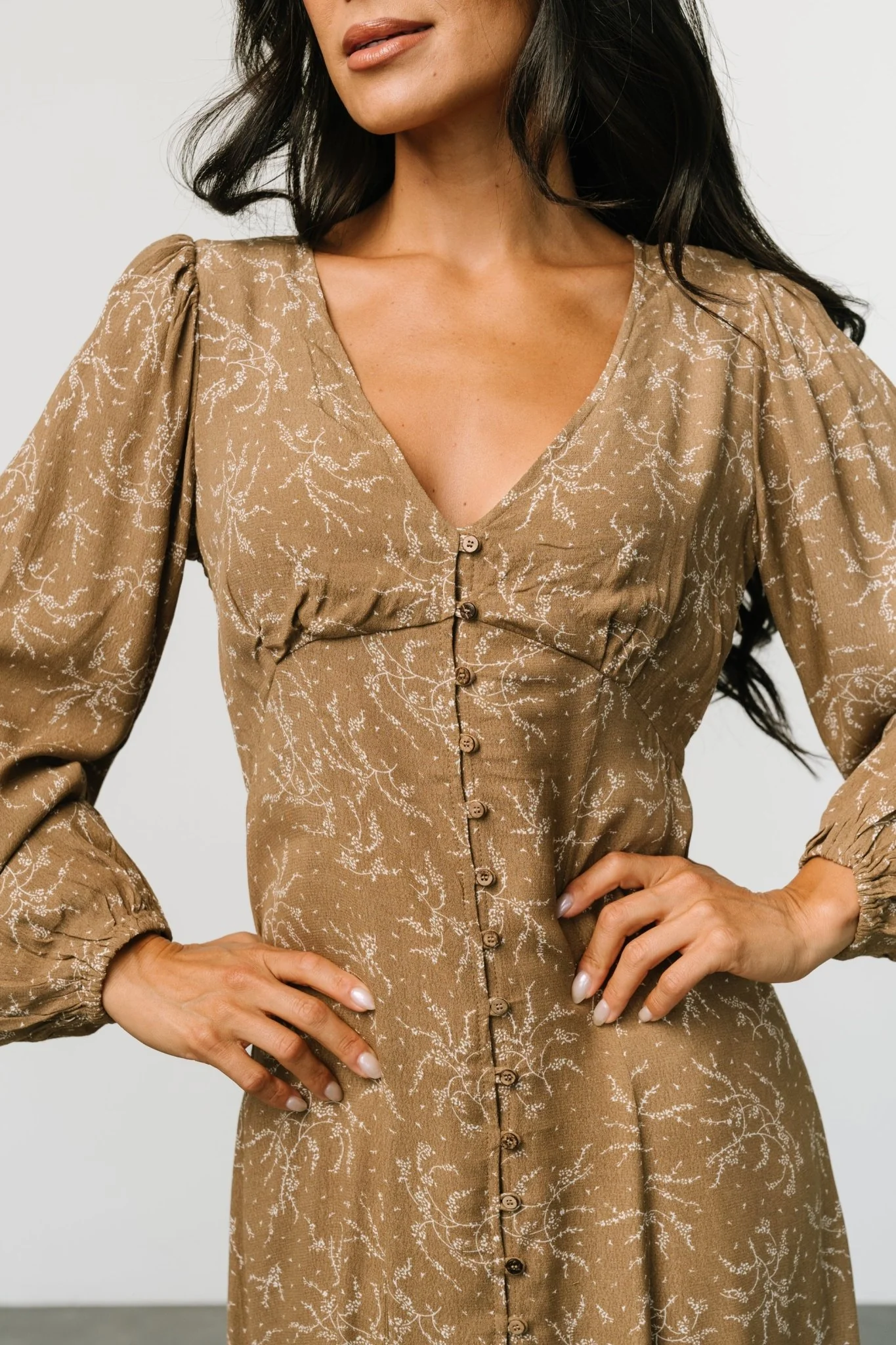 Claudine Maxi Dress | Dusty Brown Print