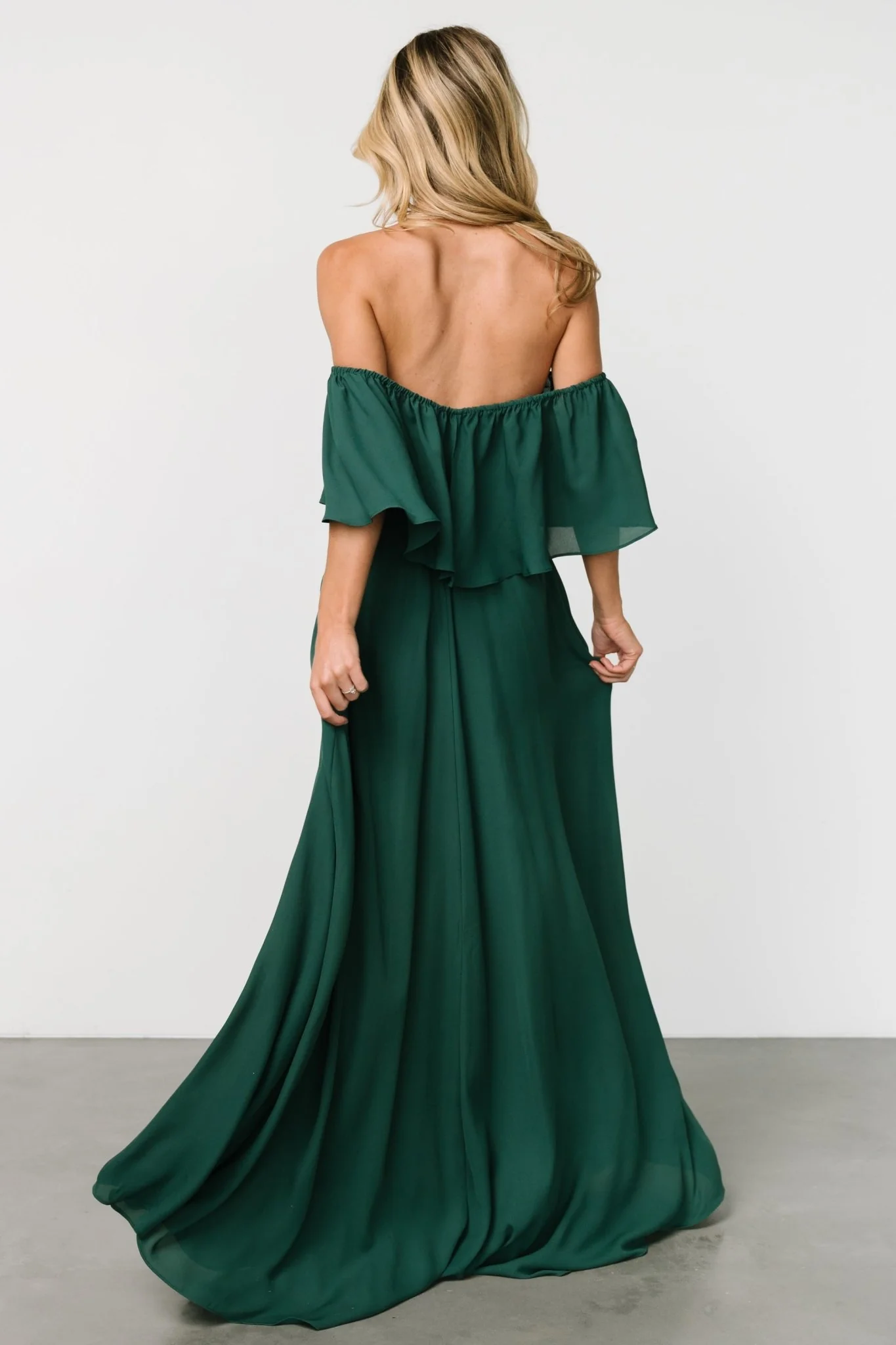 Diana Off Shoulder Maxi Dress | Emerald