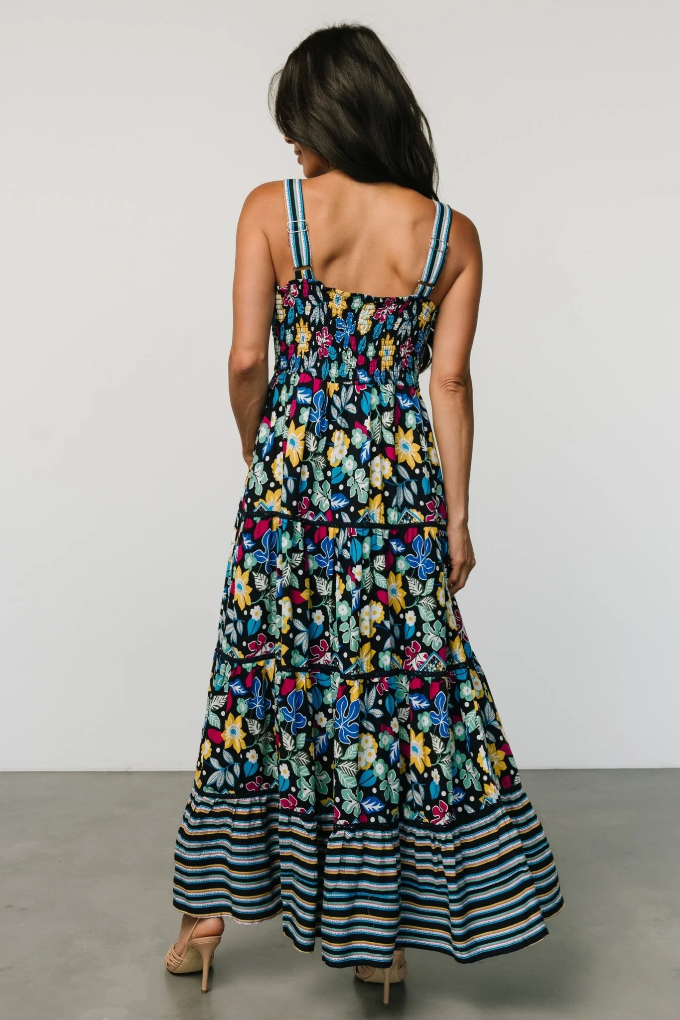 Lucia Tank Maxi Dress | Black Multi Print