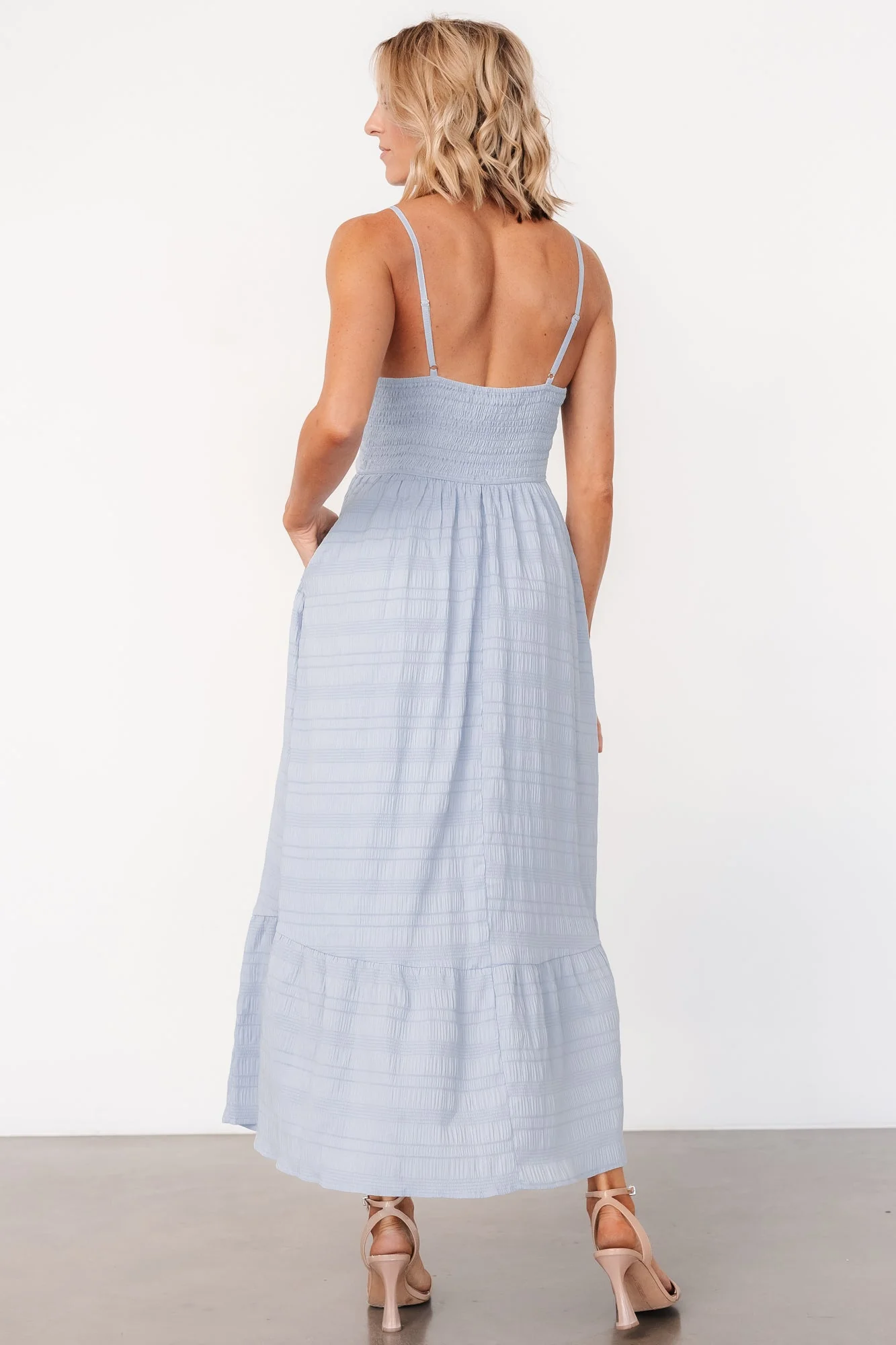 Mikayla Textured Tank Dress | Light Blue