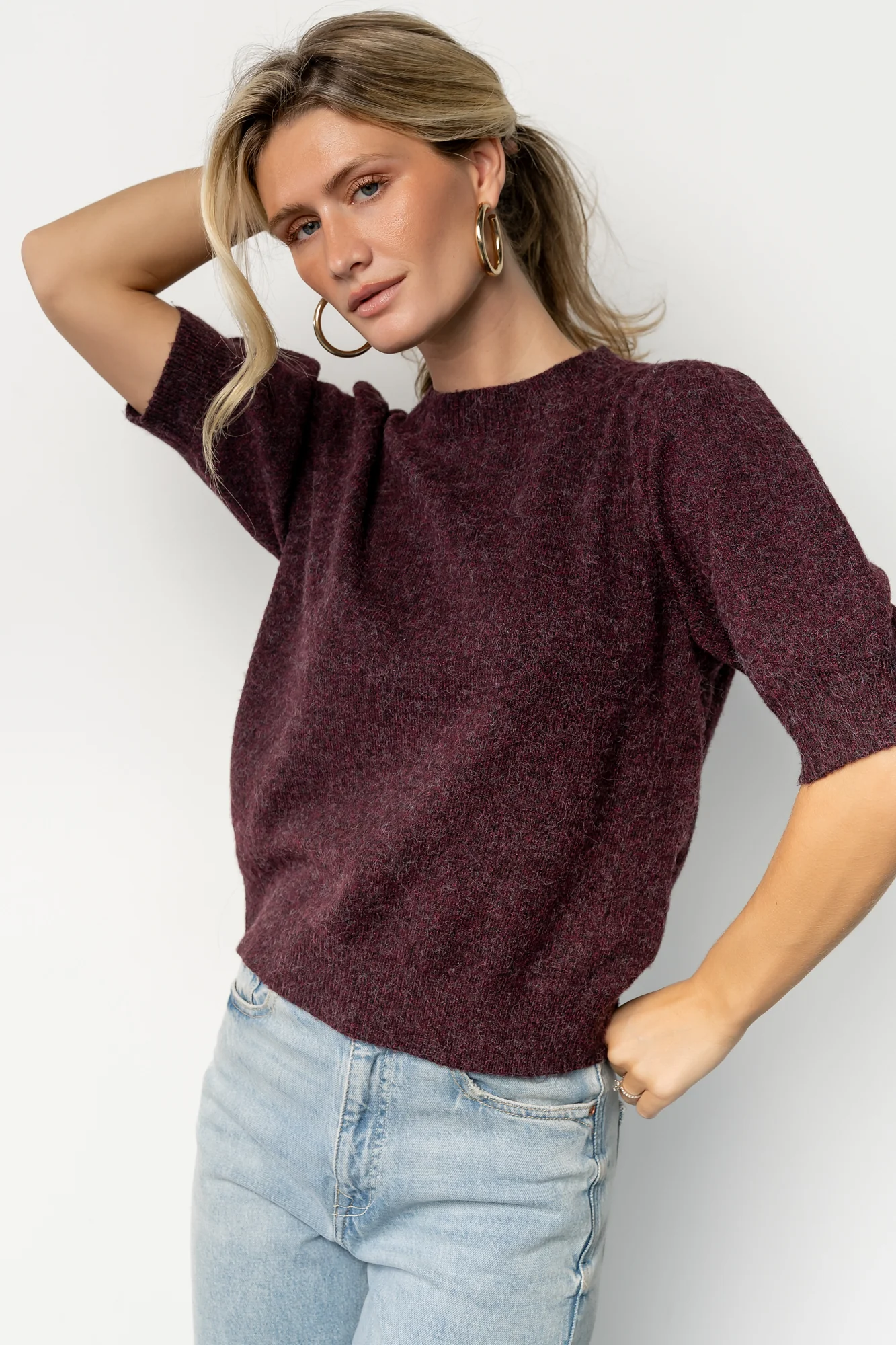 Keira Sweater Top | Dark Plum