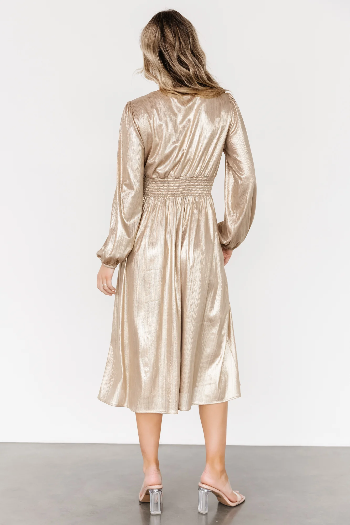 Aisha Shimmer Dress | Champagne