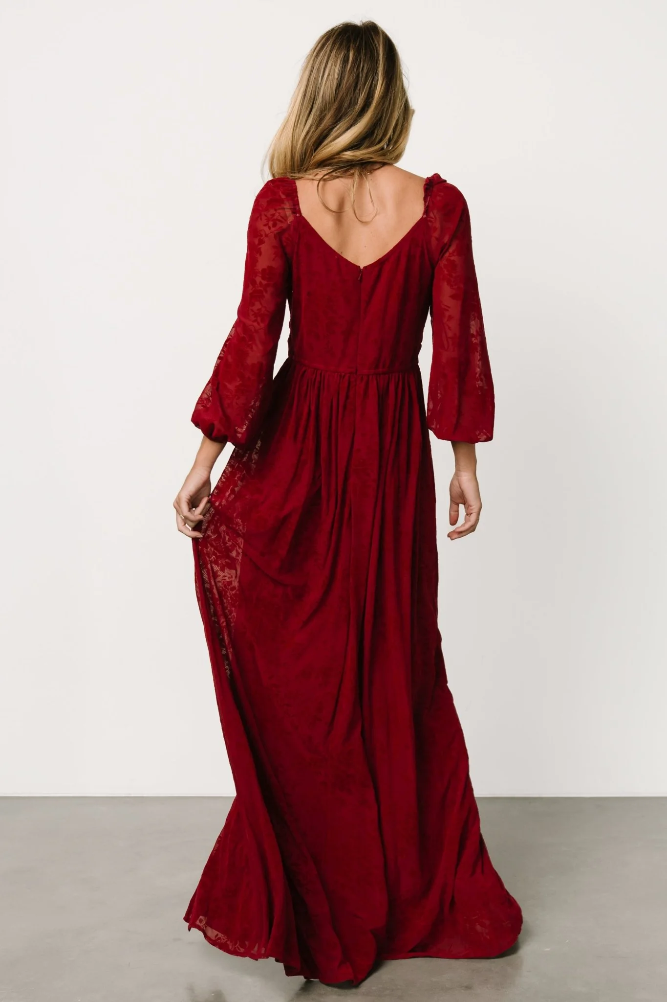 Mable Velvet Maxi Dress | Crimson