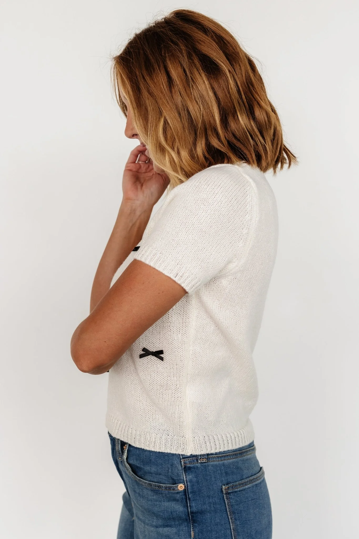Chloe Bow Sweater | Cream