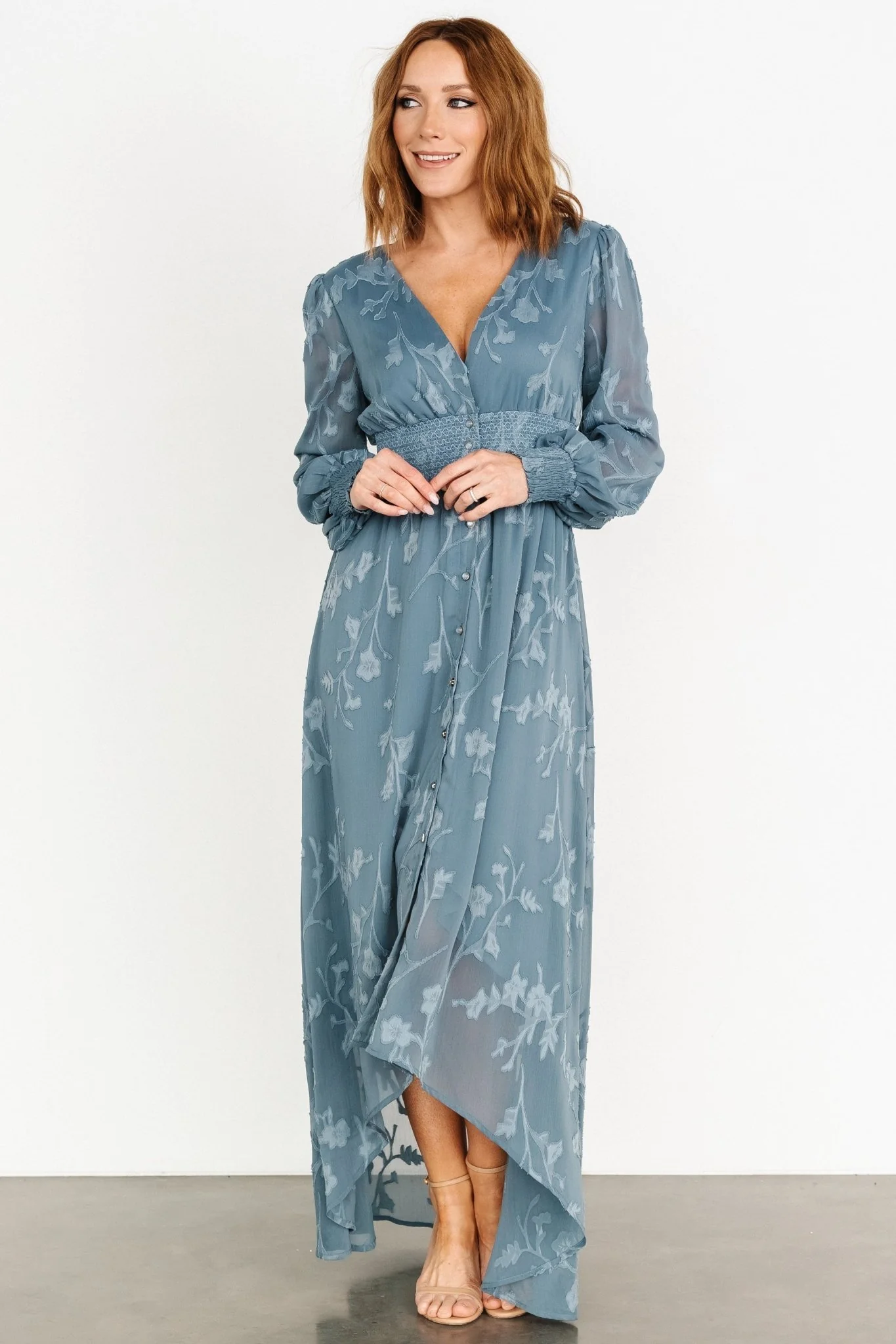Mayfair High Low Maxi Dress | Slate Blue