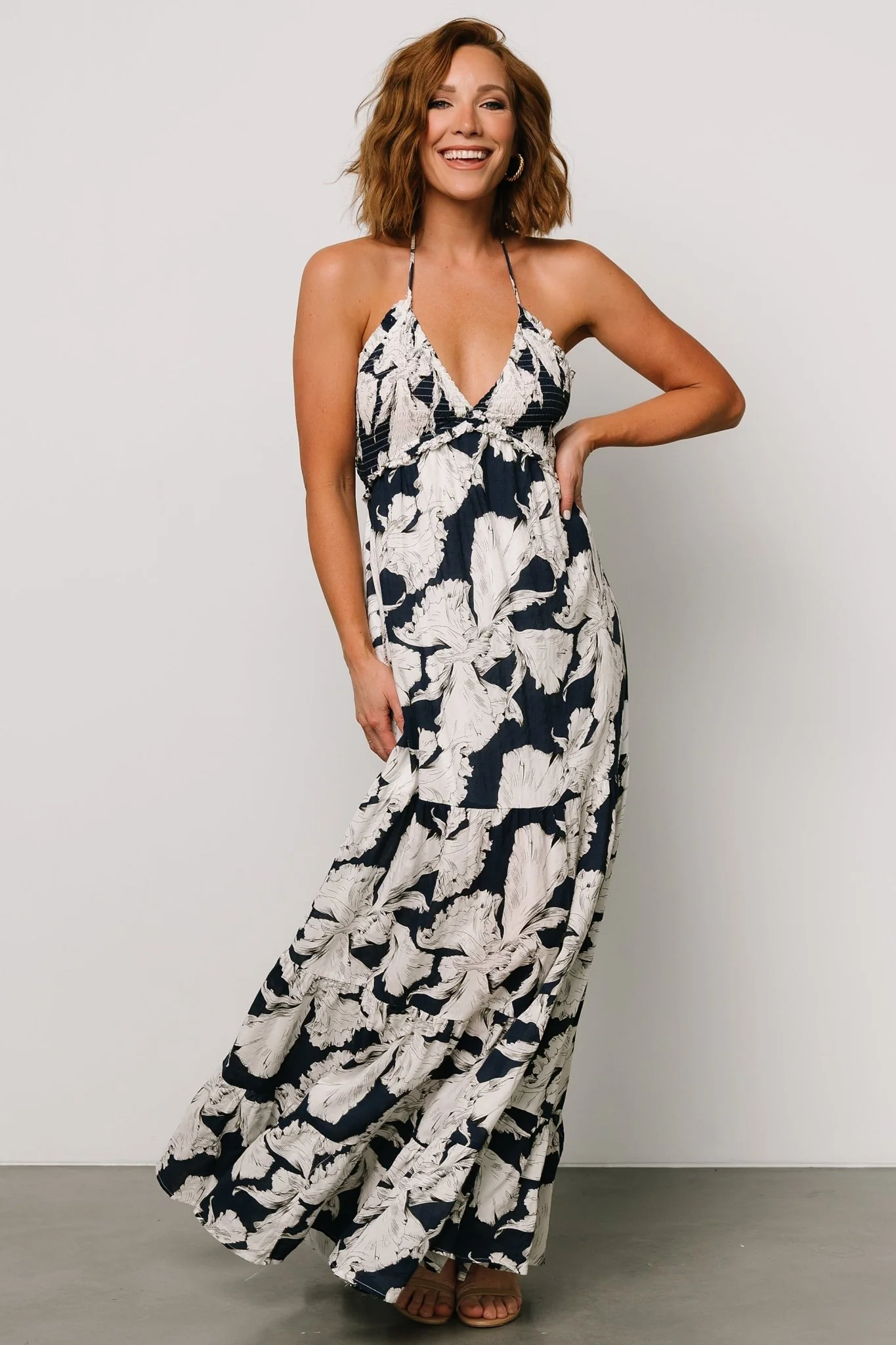 Visalia Maxi Dress | Navy + White